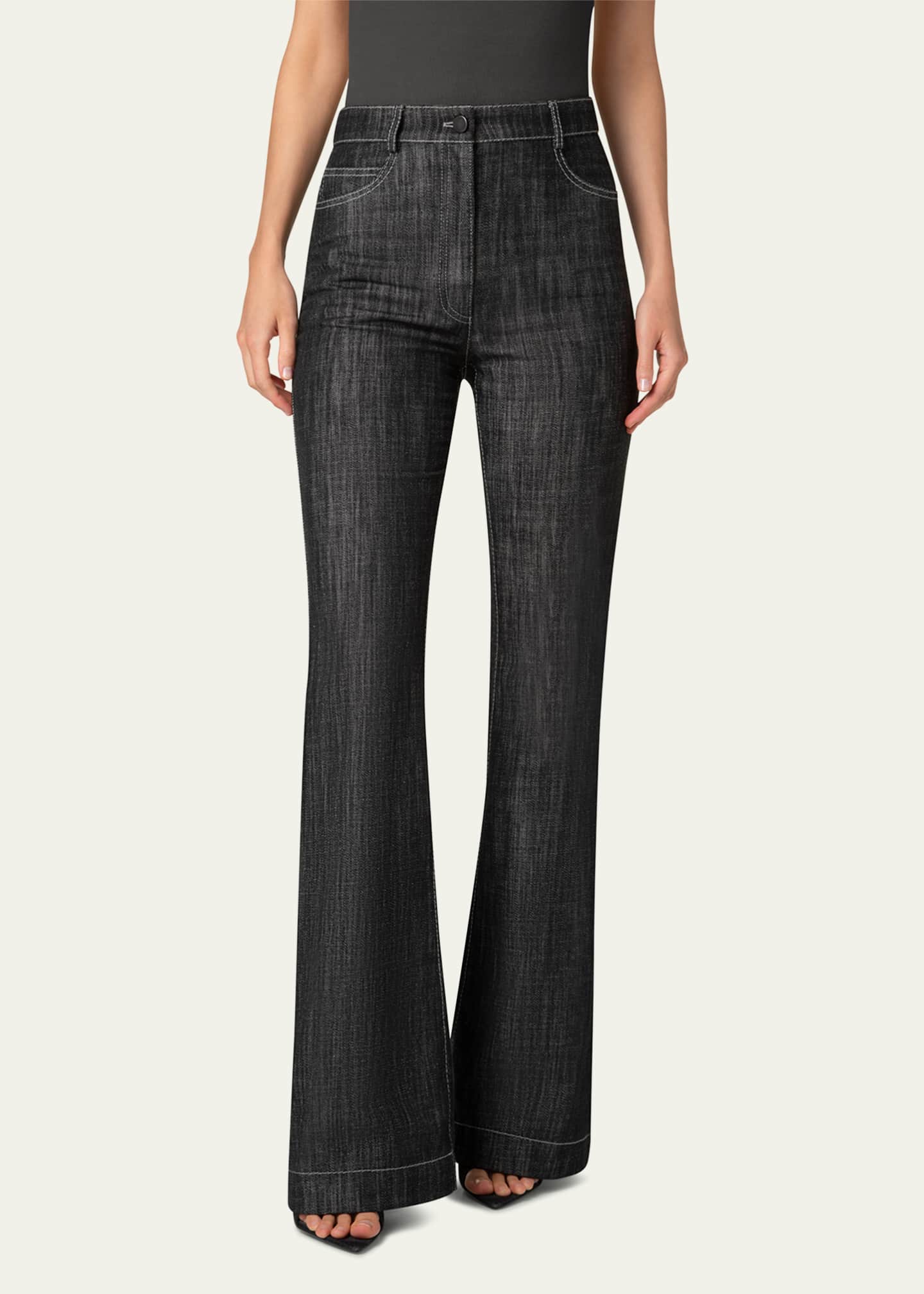 Akris punto Courtney Bootcut-Leg Denim Pants Image 2 of 4