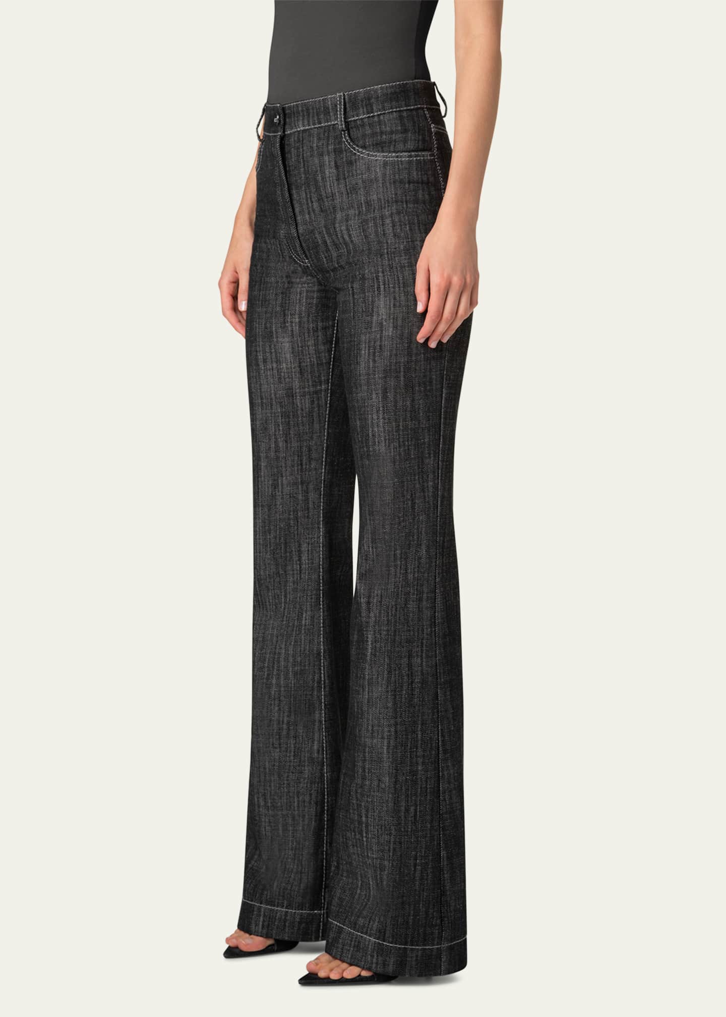 Akris punto Courtney Bootcut-Leg Denim Pants Image 4 of 4