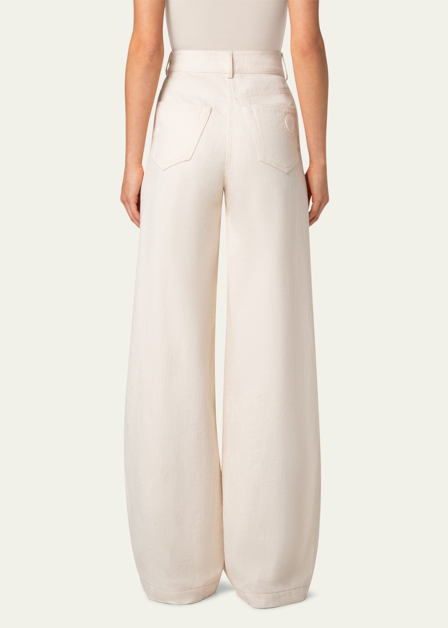 Akris punto Cooper Wide Leg Cotton Wool Denim Pants Image 3 of 4