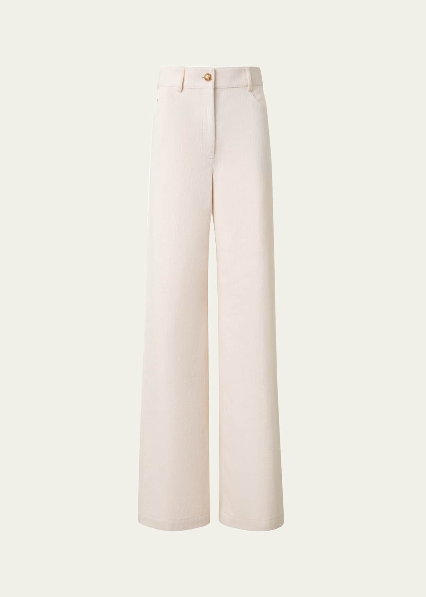 Akris punto Cooper Wide Leg Cotton Wool Denim Pants Image 1 of 4