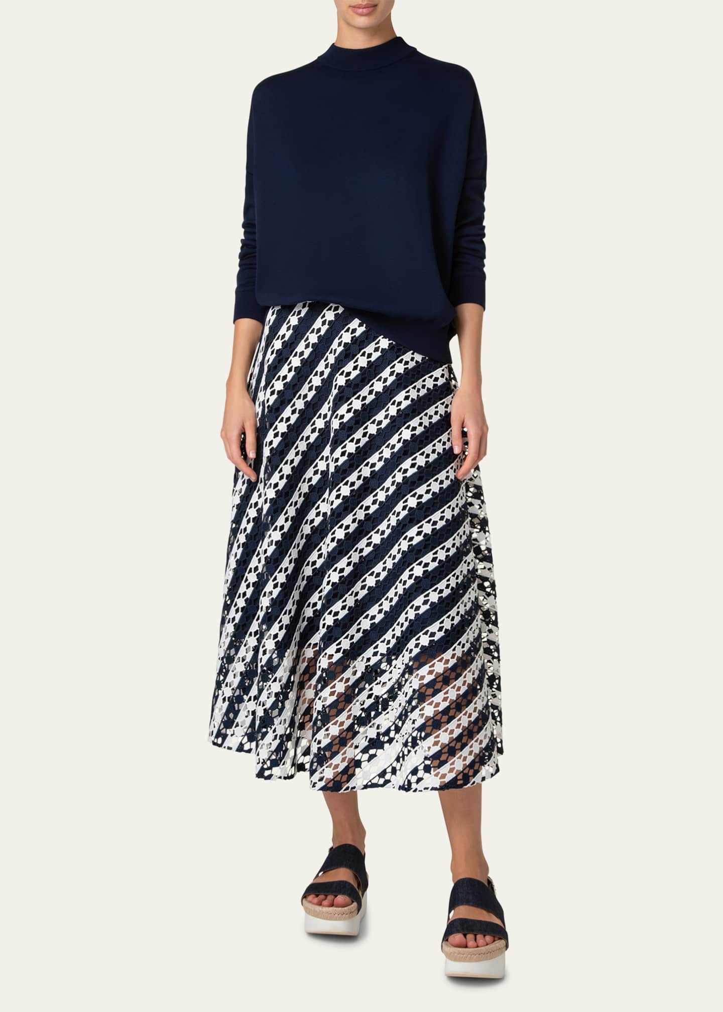 Akris punto Mock Neck Merino Wool Sweater Image 2 of 5