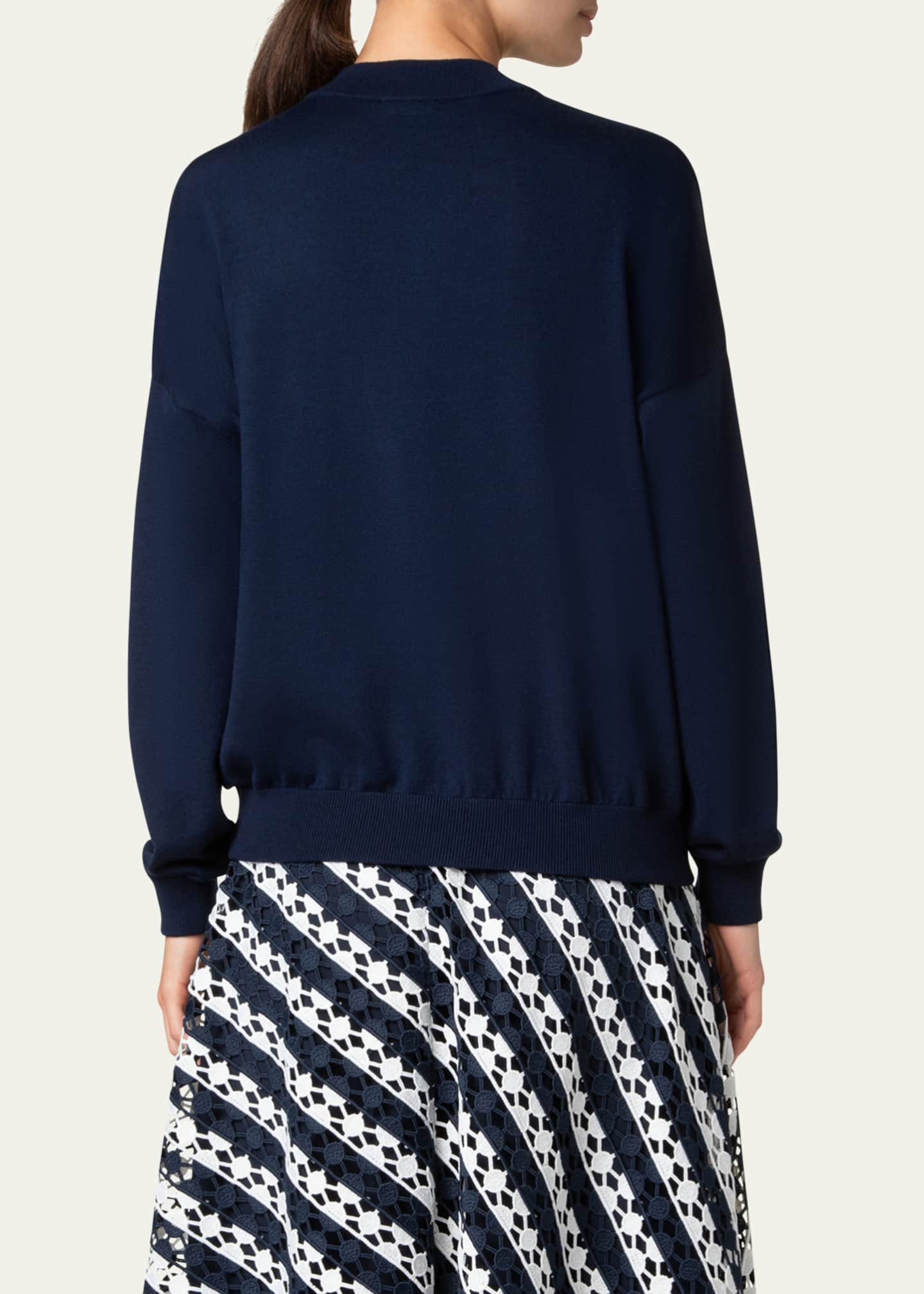 Akris punto Mock Neck Merino Wool Sweater Image 3 of 5