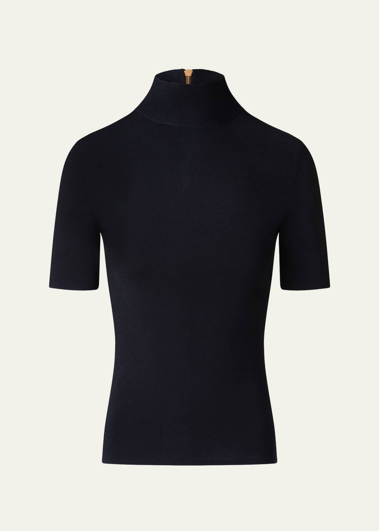 Akris punto Fitted Knit Viscose-Blend Sweater Image 1 of 5