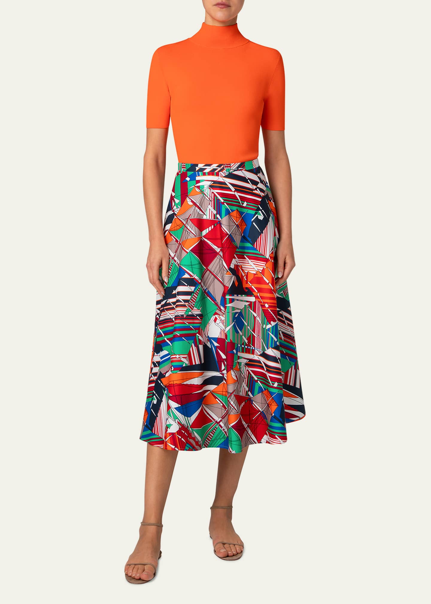 Akris punto Fitted Knit Viscose-Blend Sweater Image 2 of 5