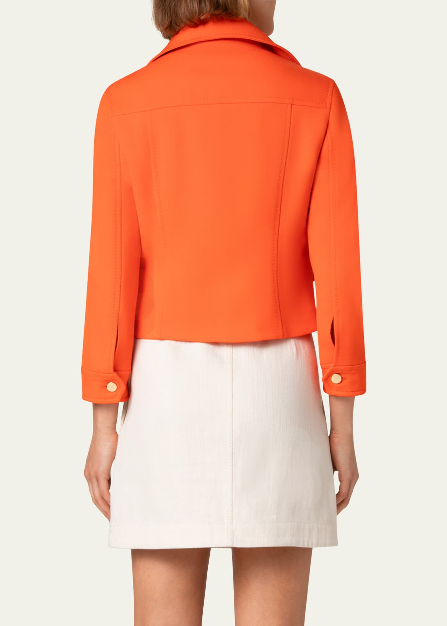 Akris punto Fitted Wool Tricotine Jacket Image 3 of 5