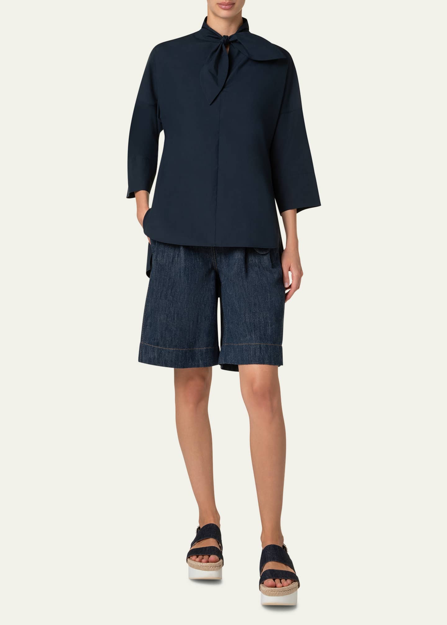 Akris punto Marine Knot Poplin Tunic Blouse Image 2 of 5