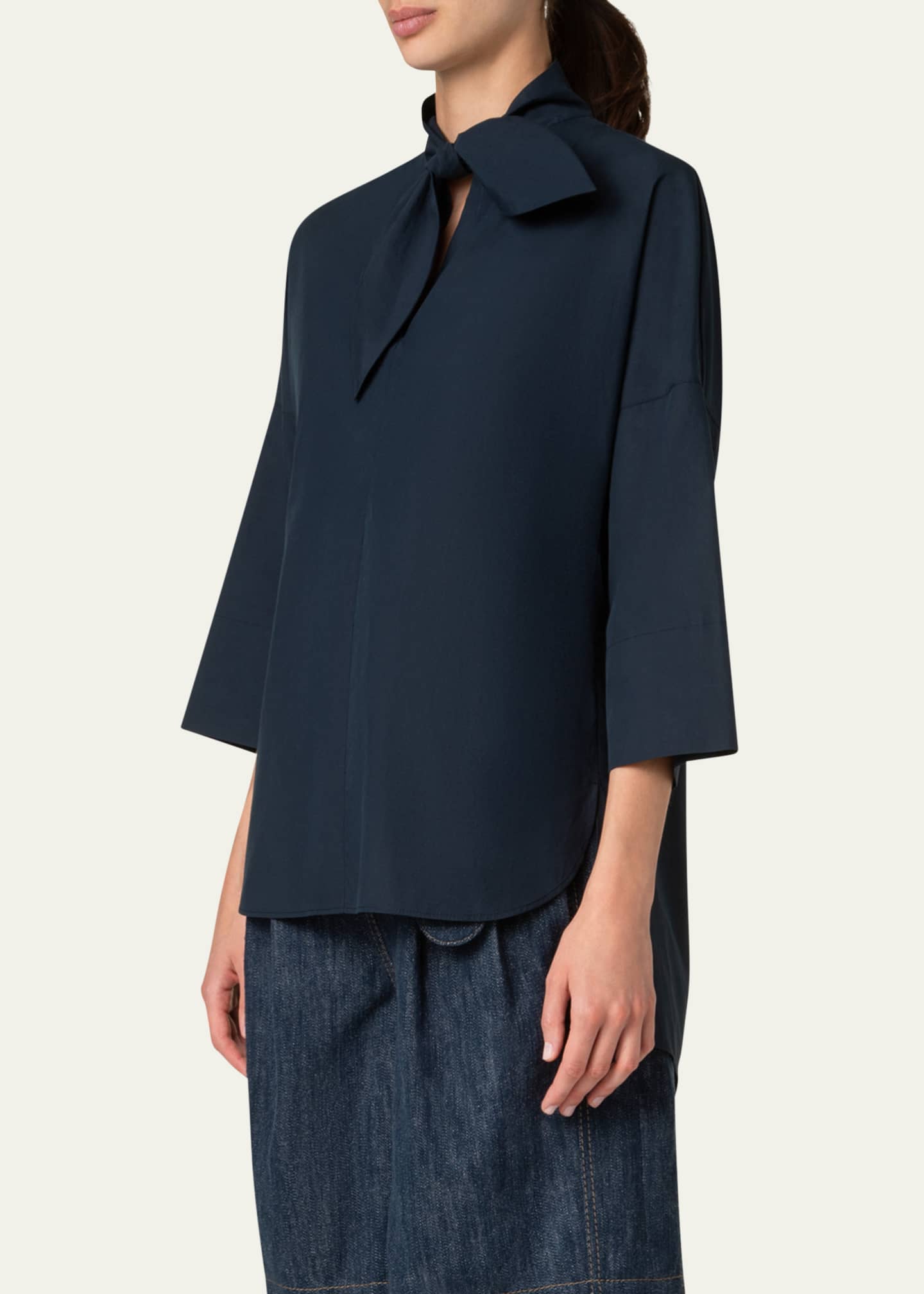 Akris punto Marine Knot Poplin Tunic Blouse Image 4 of 5