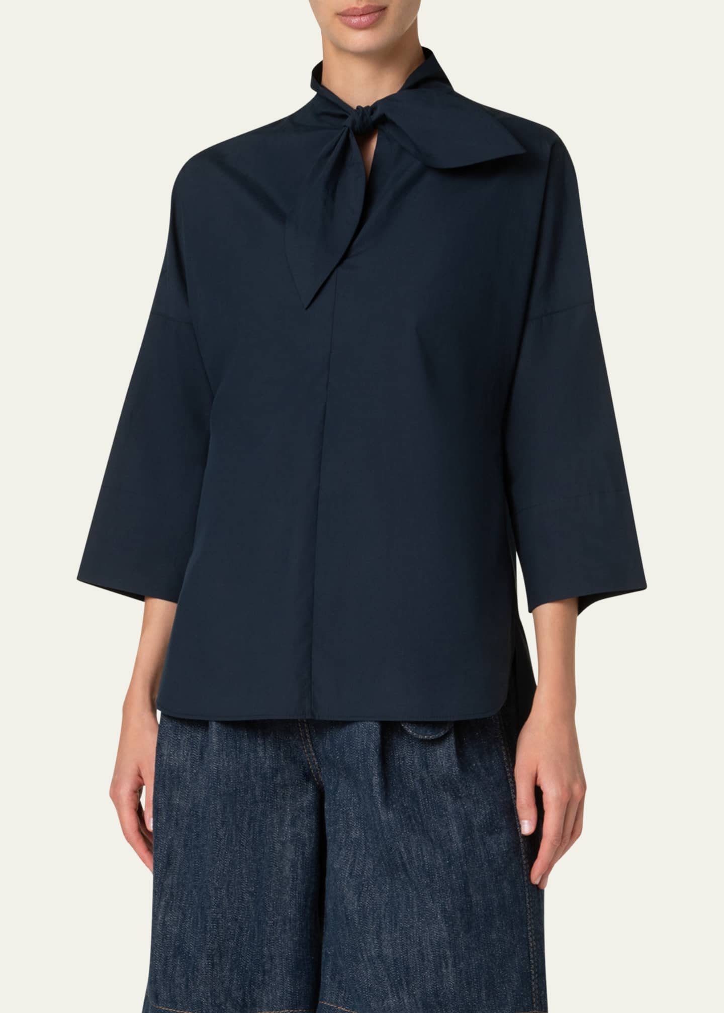 Akris punto Marine Knot Poplin Tunic Blouse Image 5 of 5