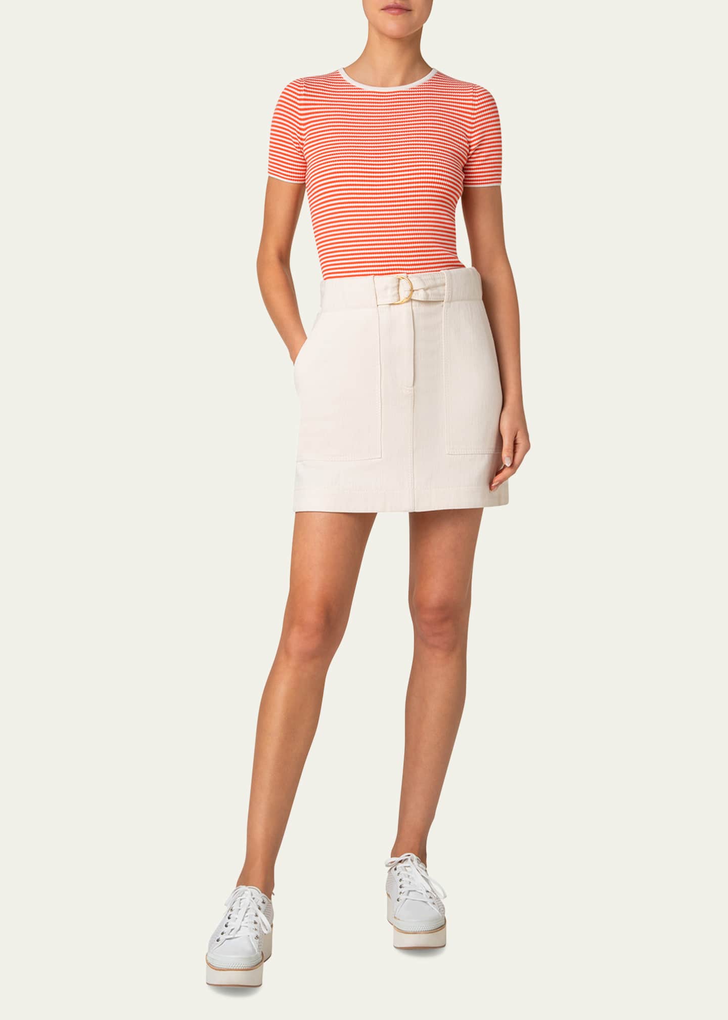 Akris punto Sailor Stripe Ribbed Wool T-Shirt Image 2 of 5