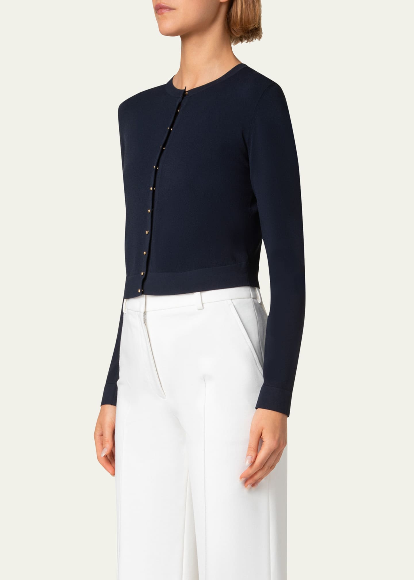 Akris punto Fitted Knit Cardigan Image 4 of 5