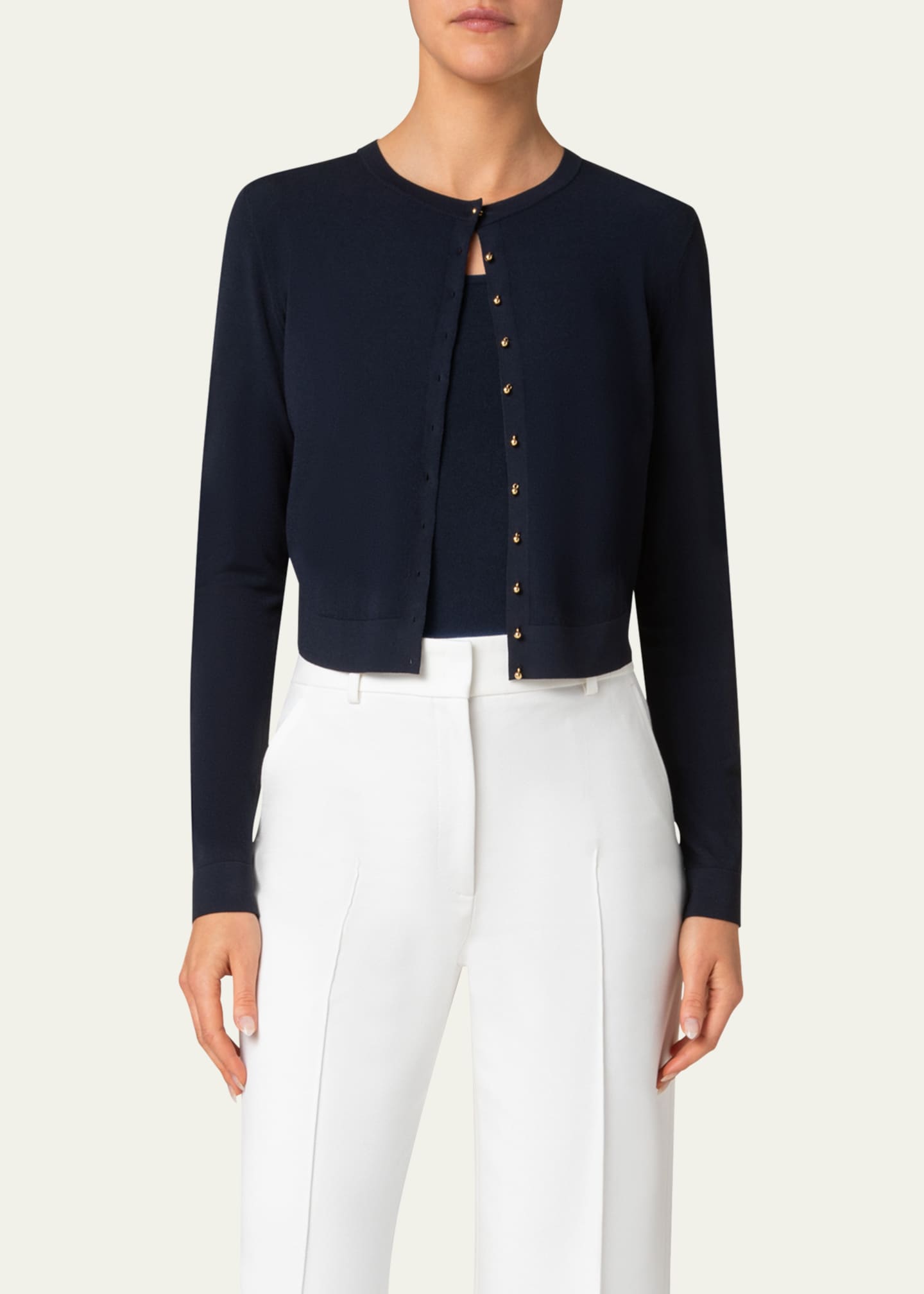 Akris punto Fitted Knit Cardigan Image 5 of 5