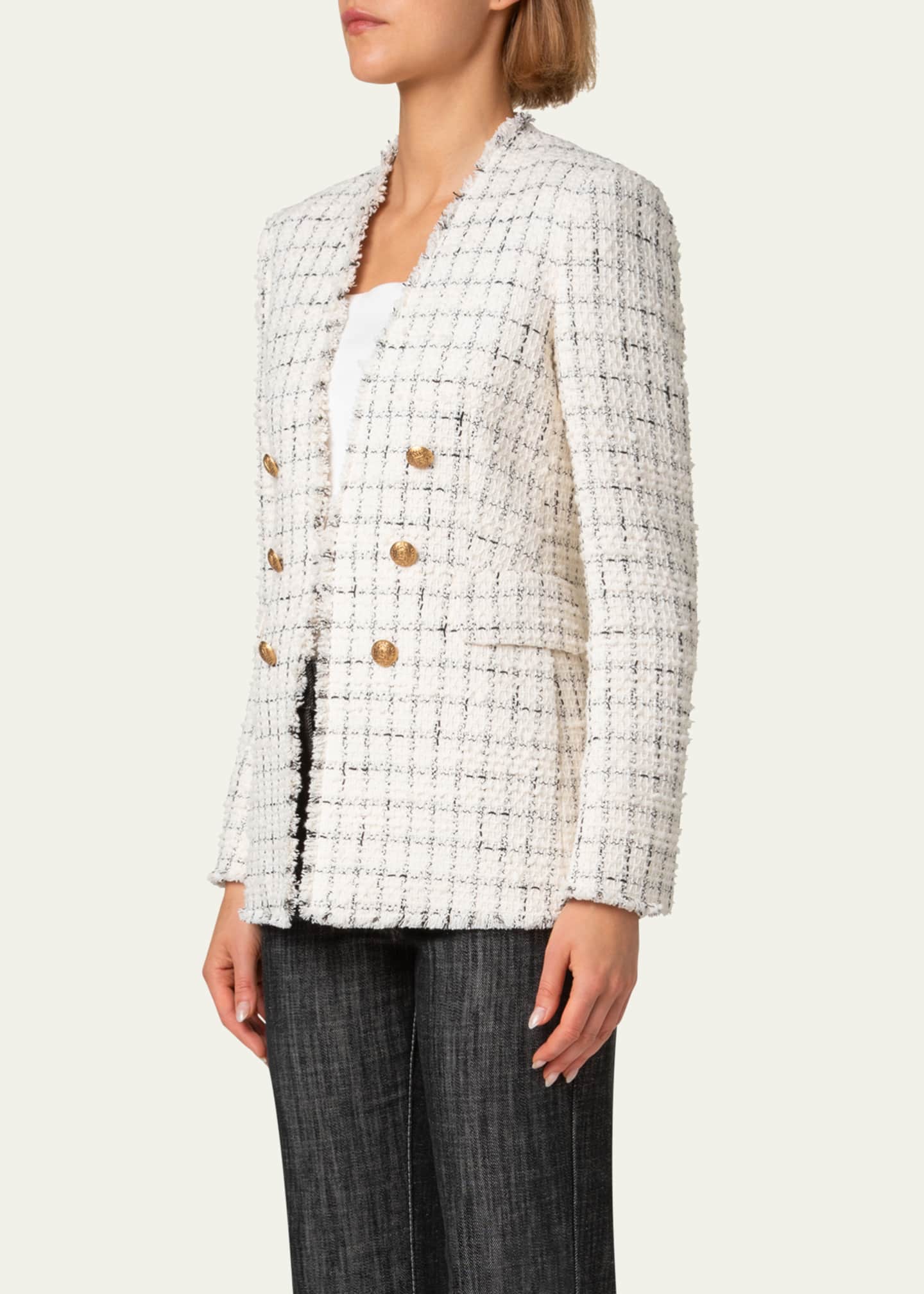 Akris punto Small Window Check Tweed Blazer Image 4 of 5