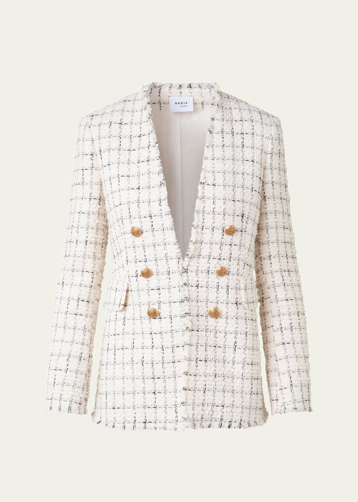 Akris punto Small Window Check Tweed Blazer Image 1 of 5