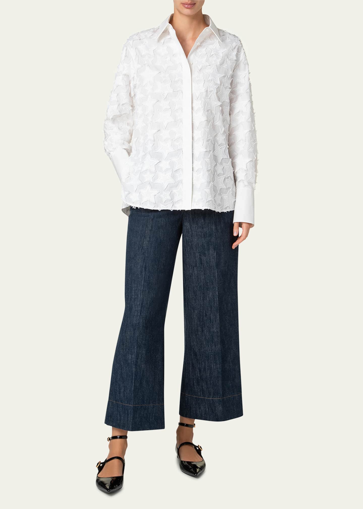 Akris punto 3D Star Cotton Poplin Blouse Image 2 of 5