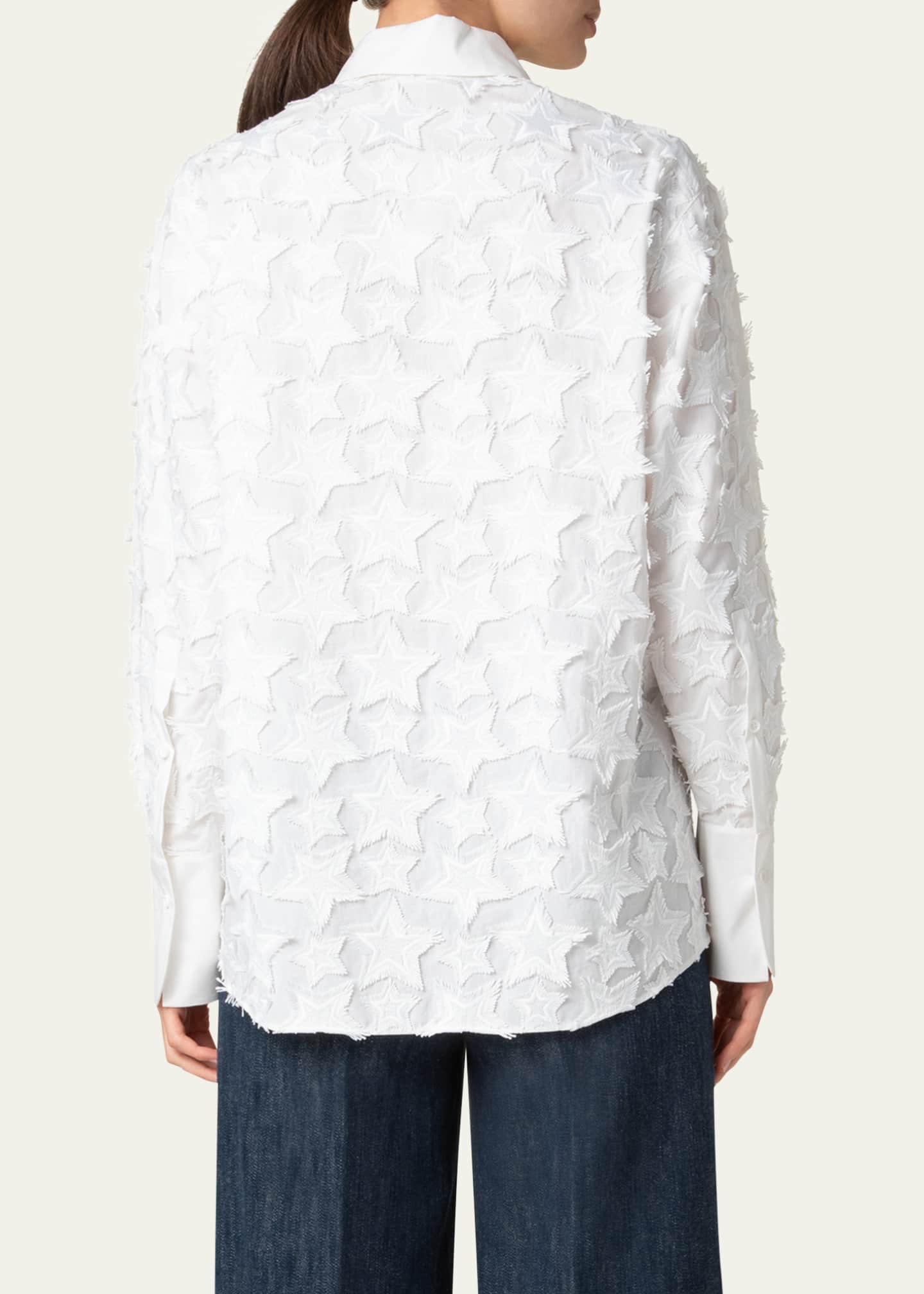 Akris punto 3D Star Cotton Poplin Blouse Image 3 of 5