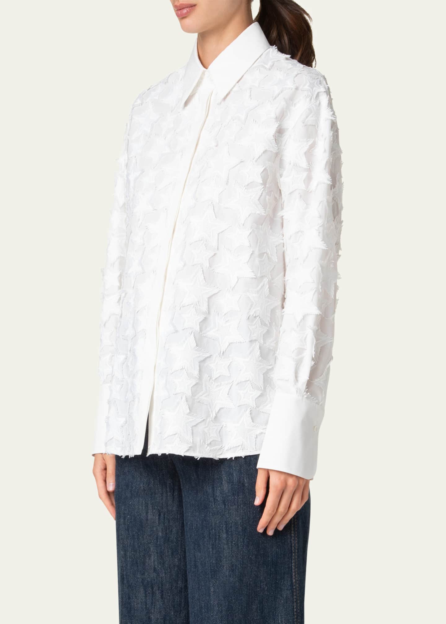 Akris punto 3D Star Cotton Poplin Blouse Image 4 of 5