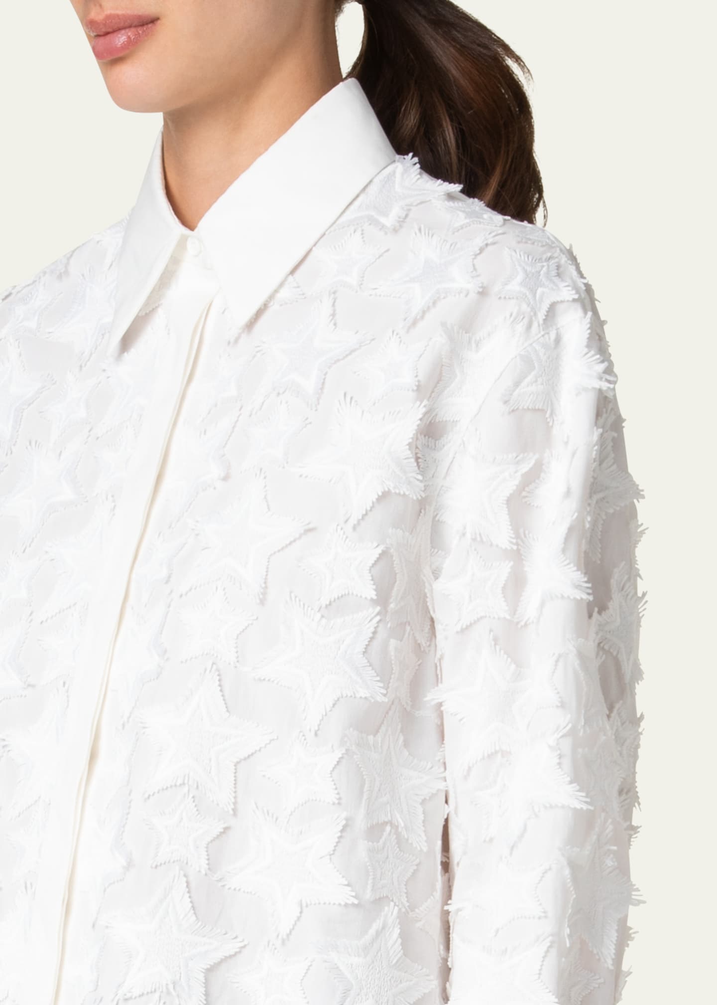 Akris punto 3D Star Cotton Poplin Blouse Image 5 of 5