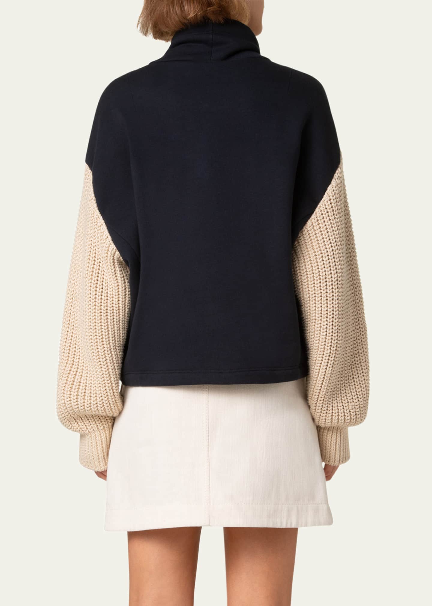 Akris punto Mixed-Media Chunky Knit Sweater Image 3 of 5
