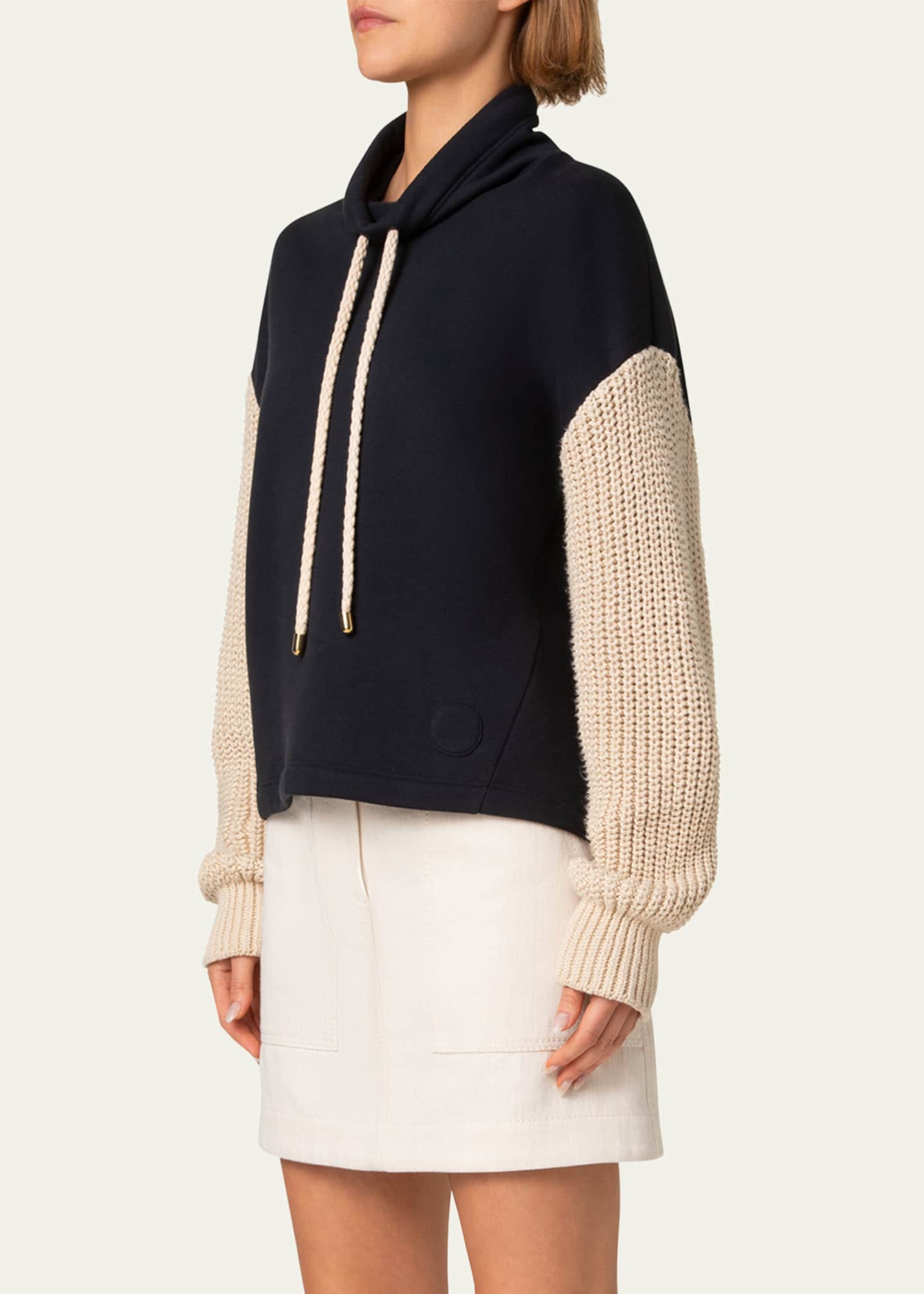 Akris punto Mixed-Media Chunky Knit Sweater Image 4 of 5