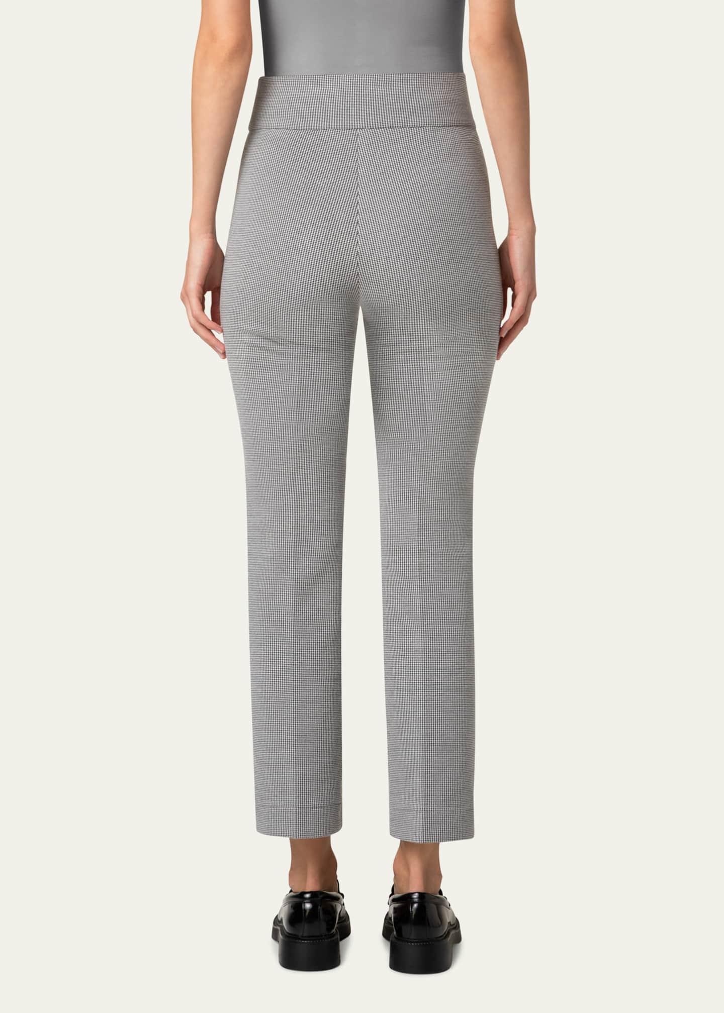 Akris punto Maxine Micro Houndstooth High Waist Jersey Pants Image 3 of 5