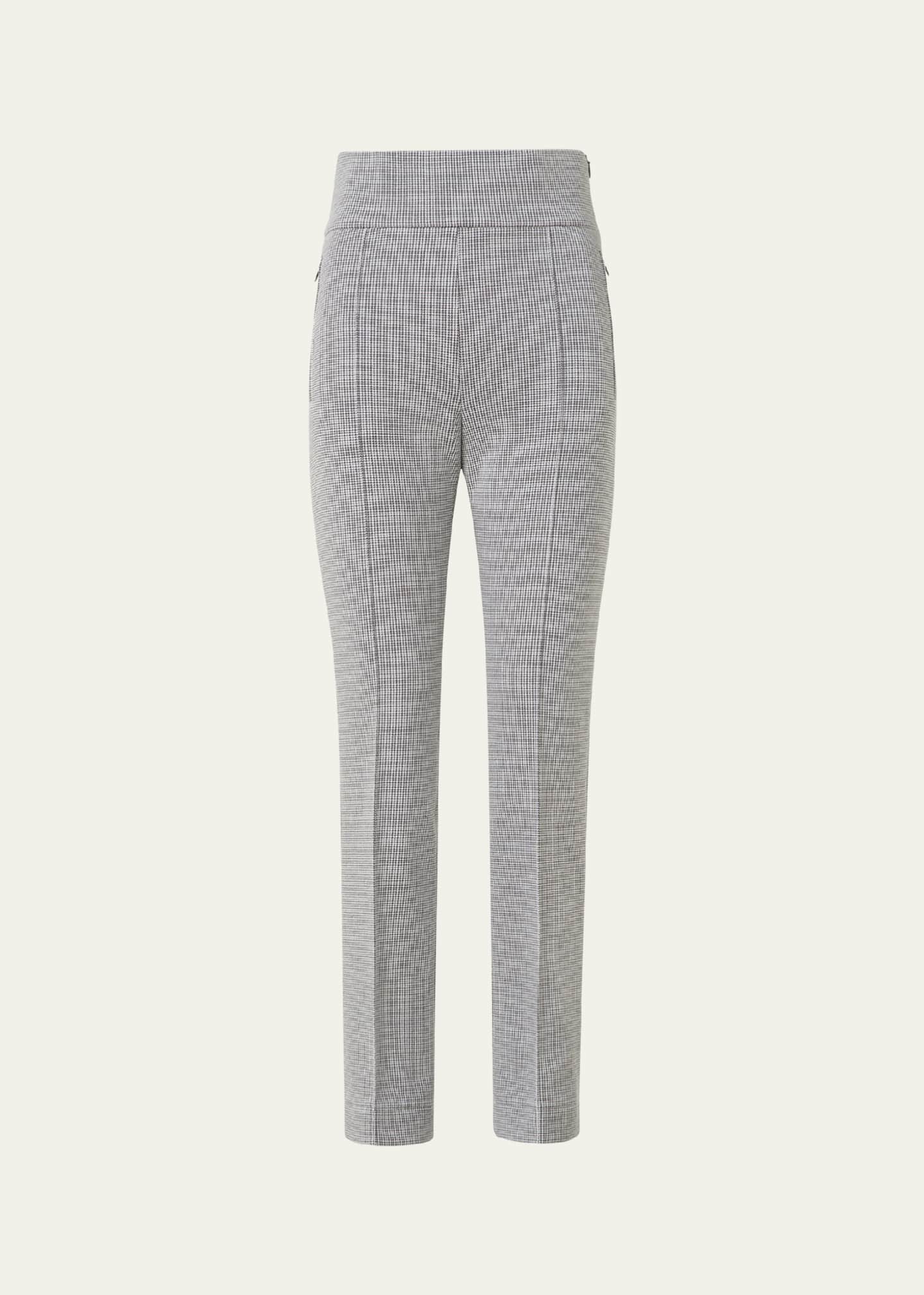 Akris punto Maxine Micro Houndstooth High Waist Jersey Pants Image 1 of 5