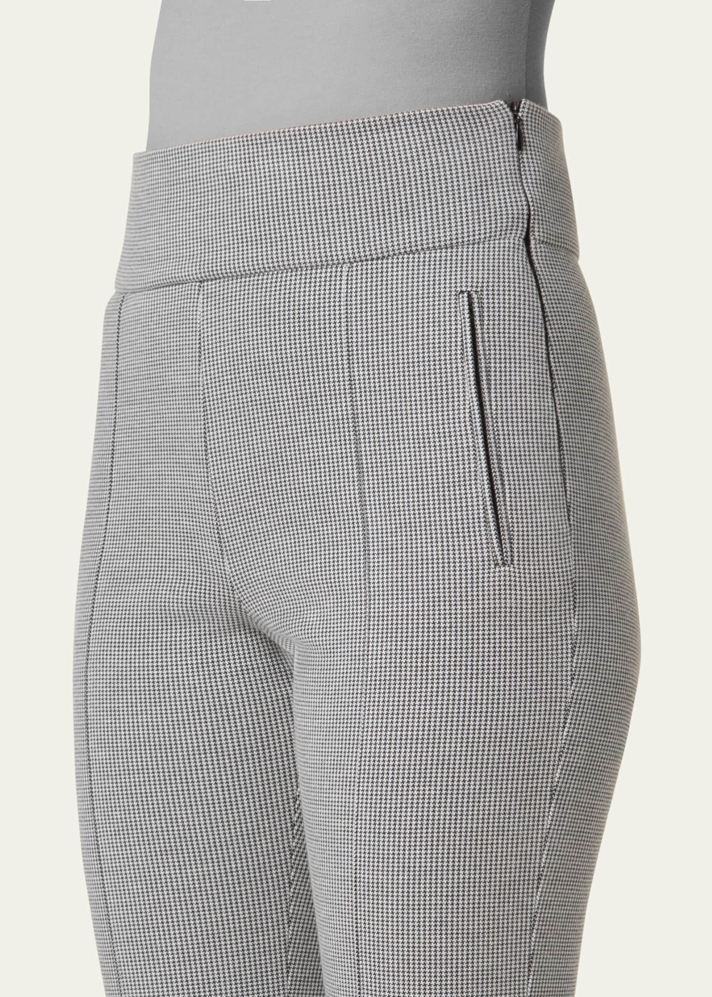 Akris punto Maxine Micro Houndstooth High Waist Jersey Pants Image 5 of 5