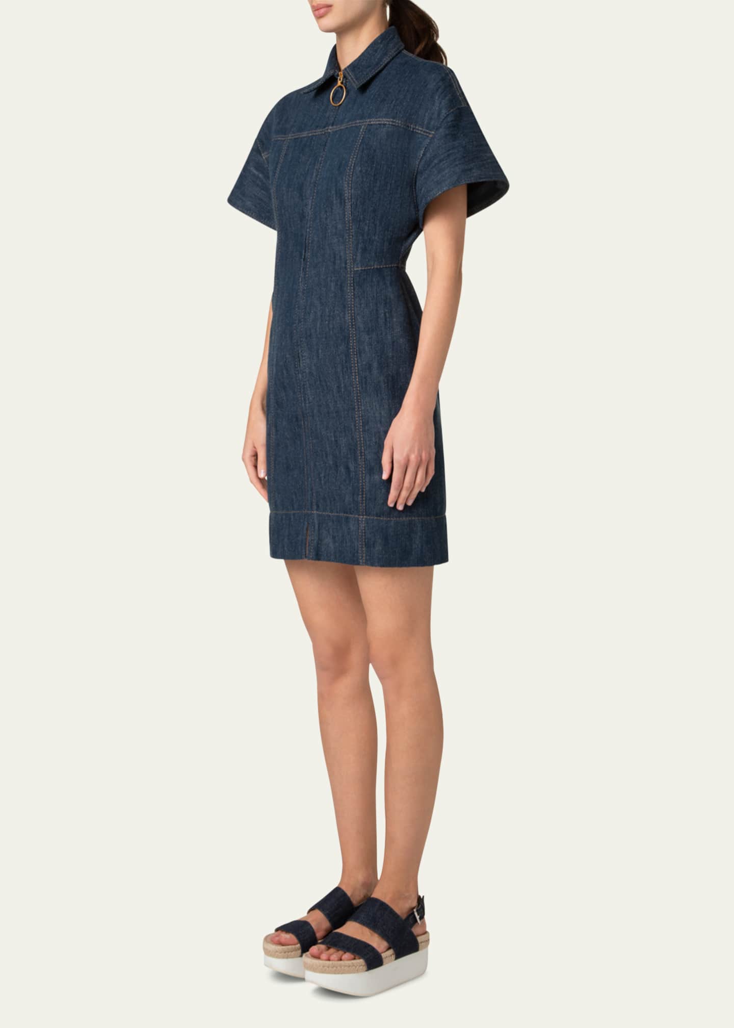 Akris punto Mini Cotton Wool Denim Dress Image 4 of 4