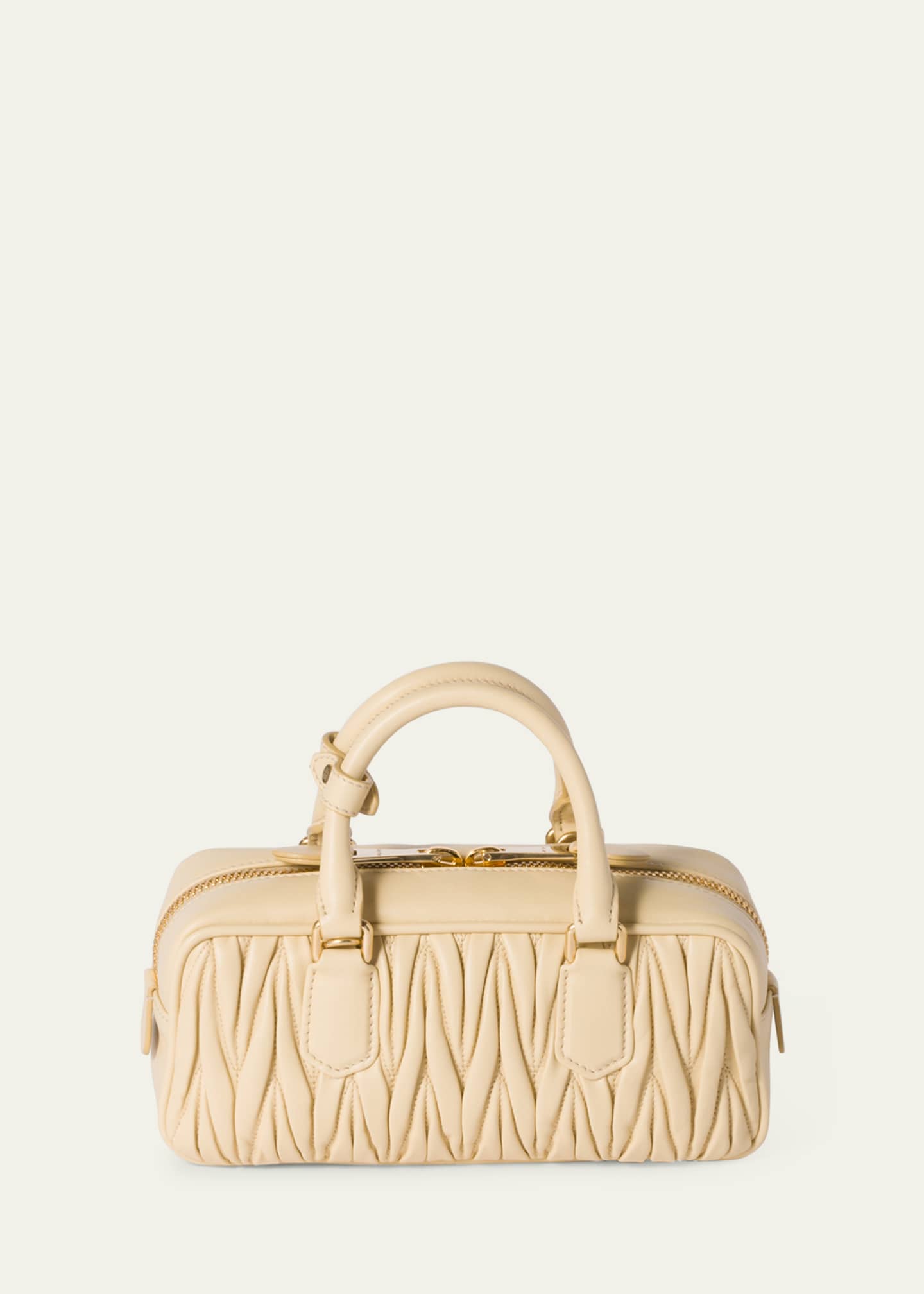 Miu Miu Zip Quilted Leather Top-Handle Bag Image 3 of 5