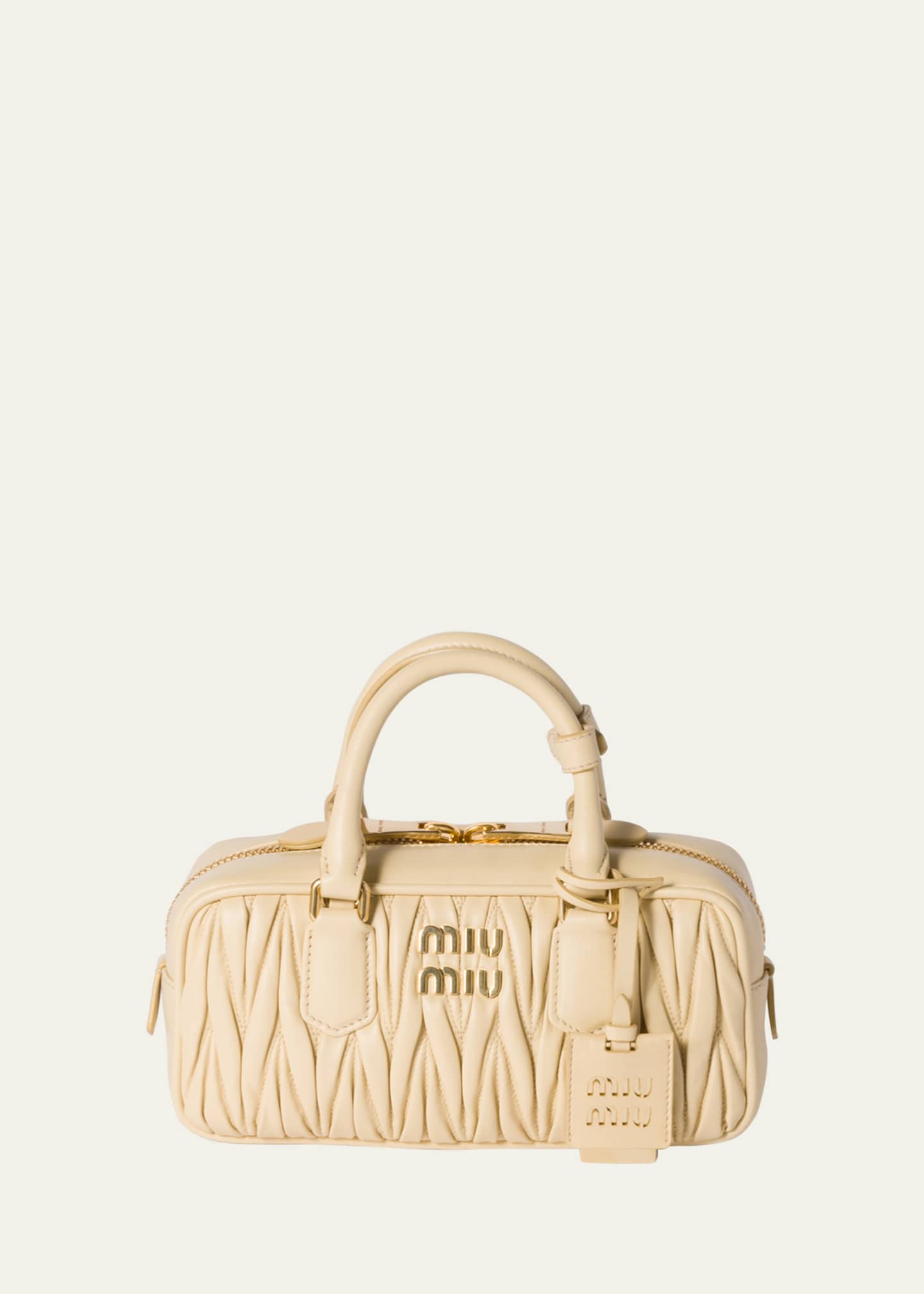 Miu Miu Zip Quilted Leather Top-Handle Bag Image 1 of 5