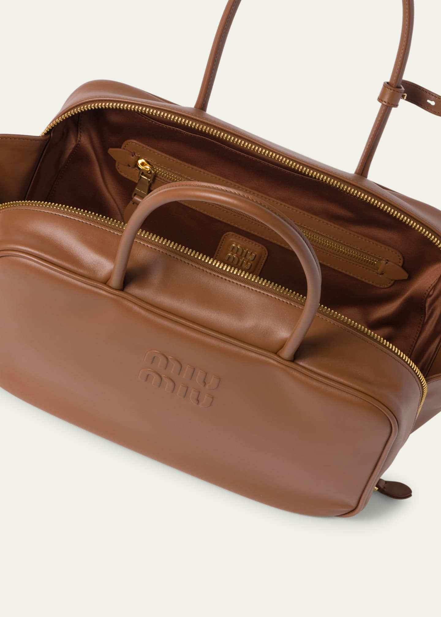 Miu Miu Zip Leather Top-Handle Bag Image 4 of 5
