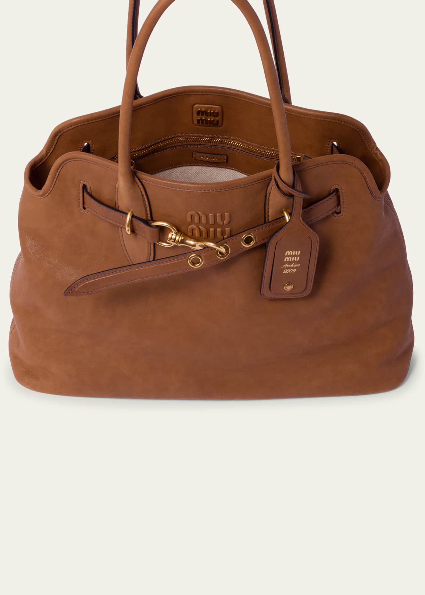 Miu Miu Aventure Large Leather Shoulder Bag Image 3 of 4
