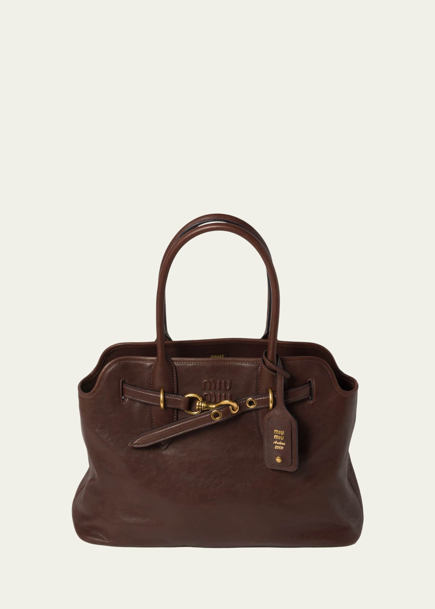 Miu Miu Aventure Large Leather Shoulder Bag - Bergdorf Goodman