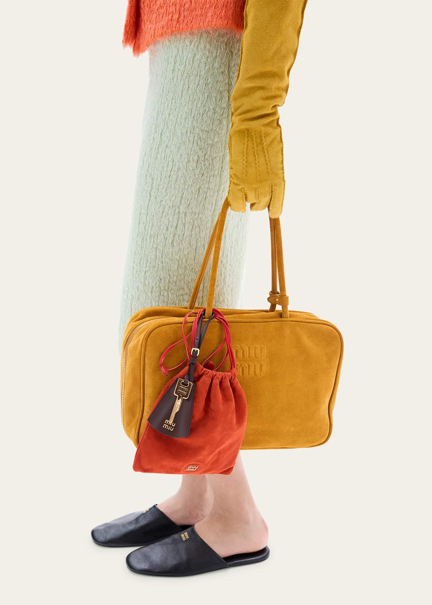 Beau Goat Suede Top-Handle Bag