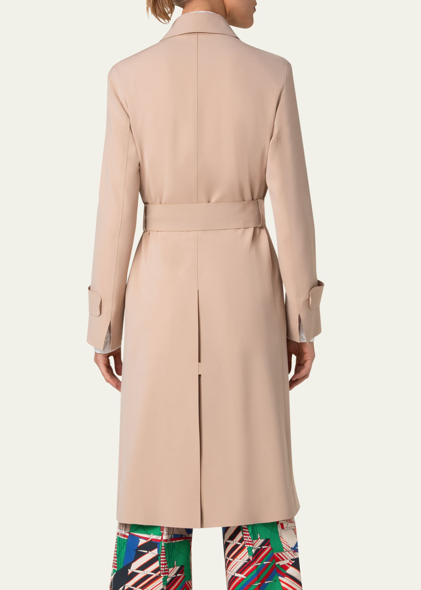 Akris punto Techno Laser Cut Crepe Belted Trench Coat Image 3 of 5