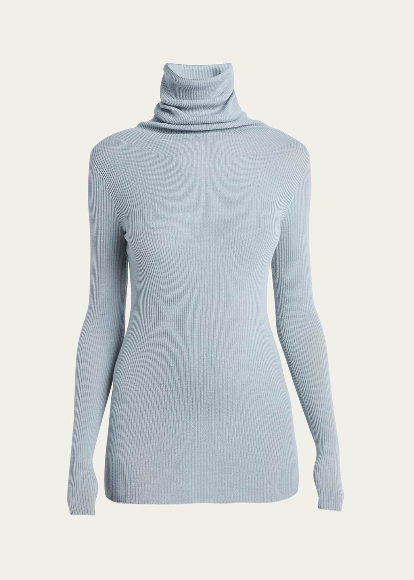Ribbed wool turtleneck sweater cheap
