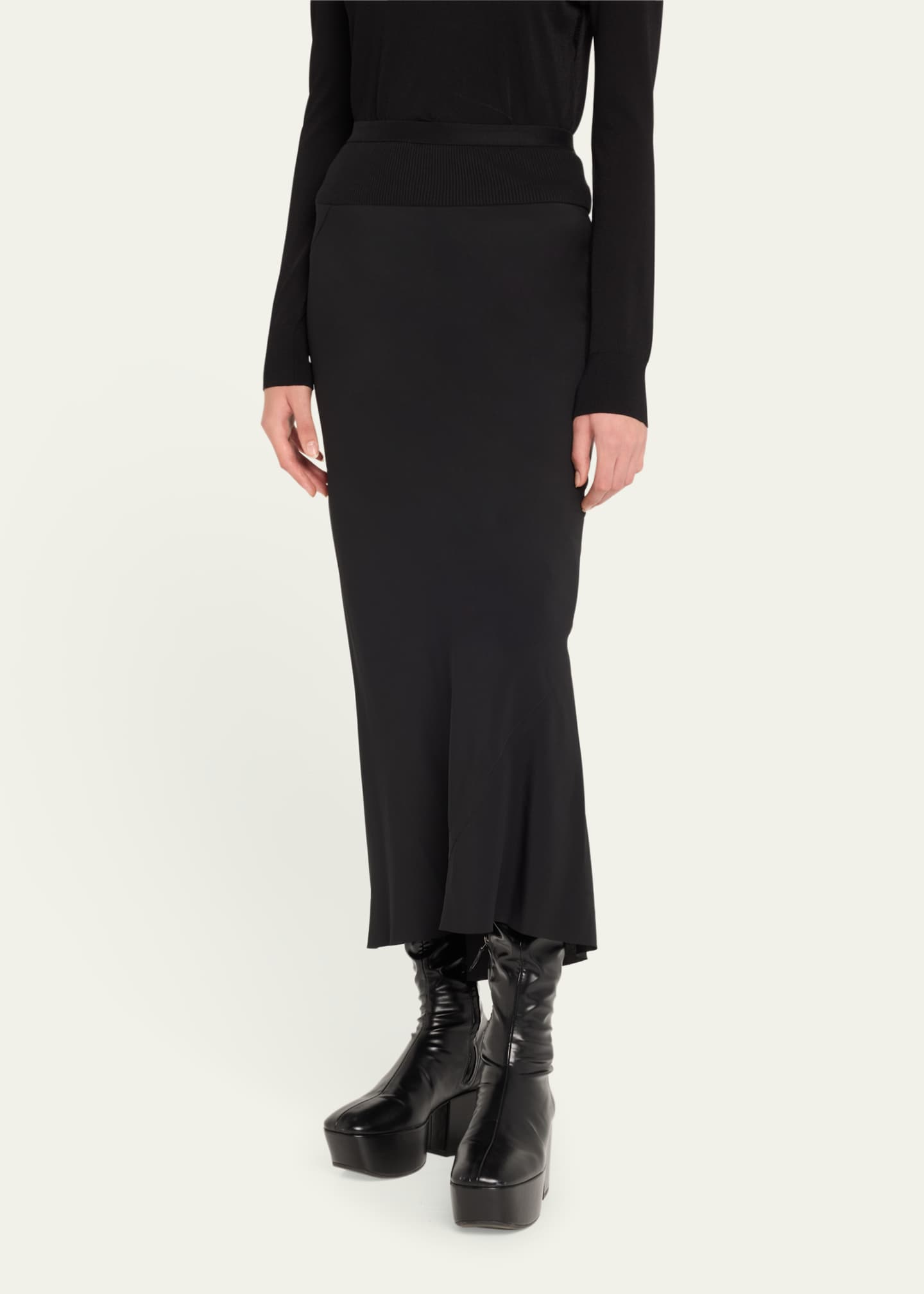 Rick Owens Calf Length Bias Skirt Image 4 of 5