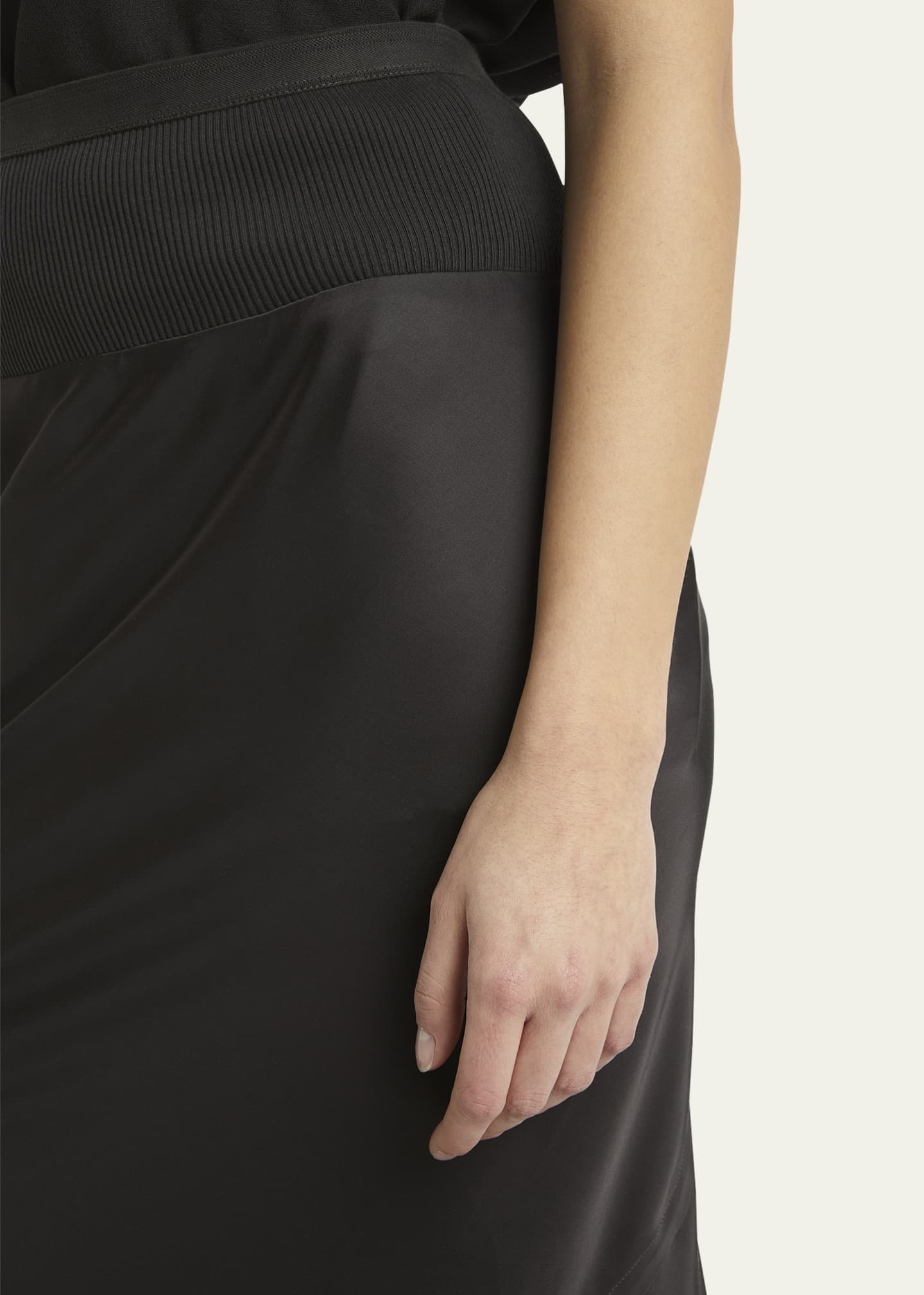 Rick Owens A-Line Bias Satin Midi Skirt Image 5 of 5