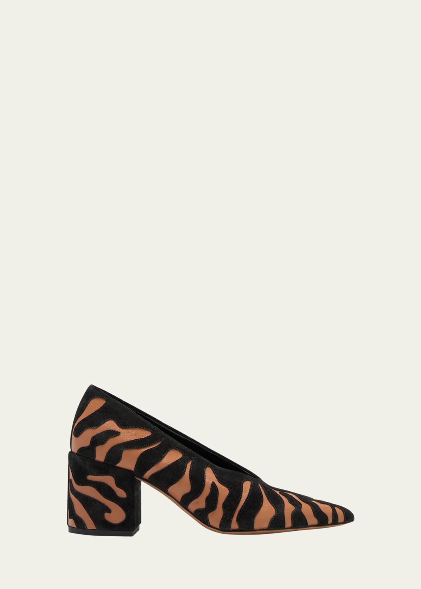 Animal print shoes block heel discount