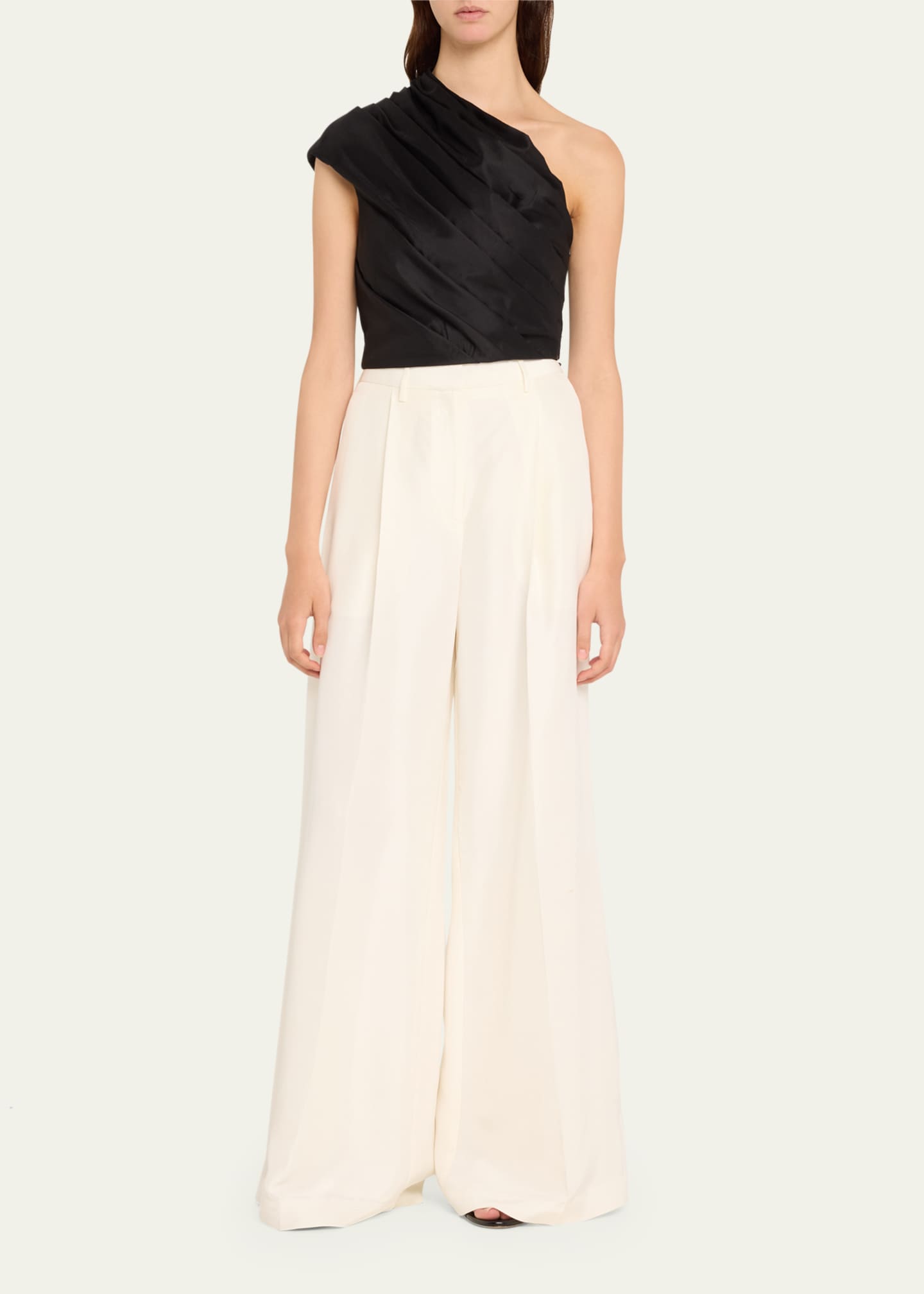 Heirlome Frida Draped One-Shoulder Silk Blouse Image 2 of 5