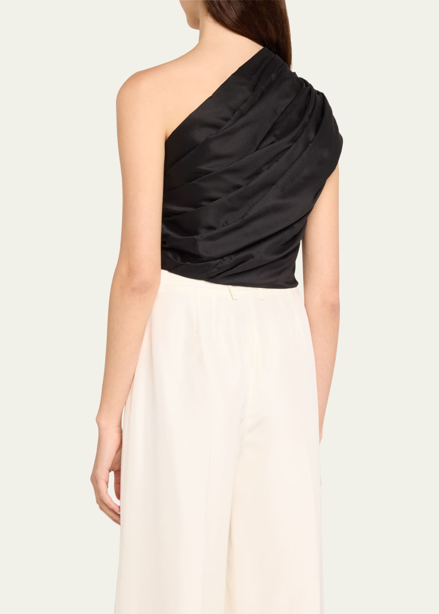 Heirlome Frida Draped One-Shoulder Silk Blouse Image 3 of 5