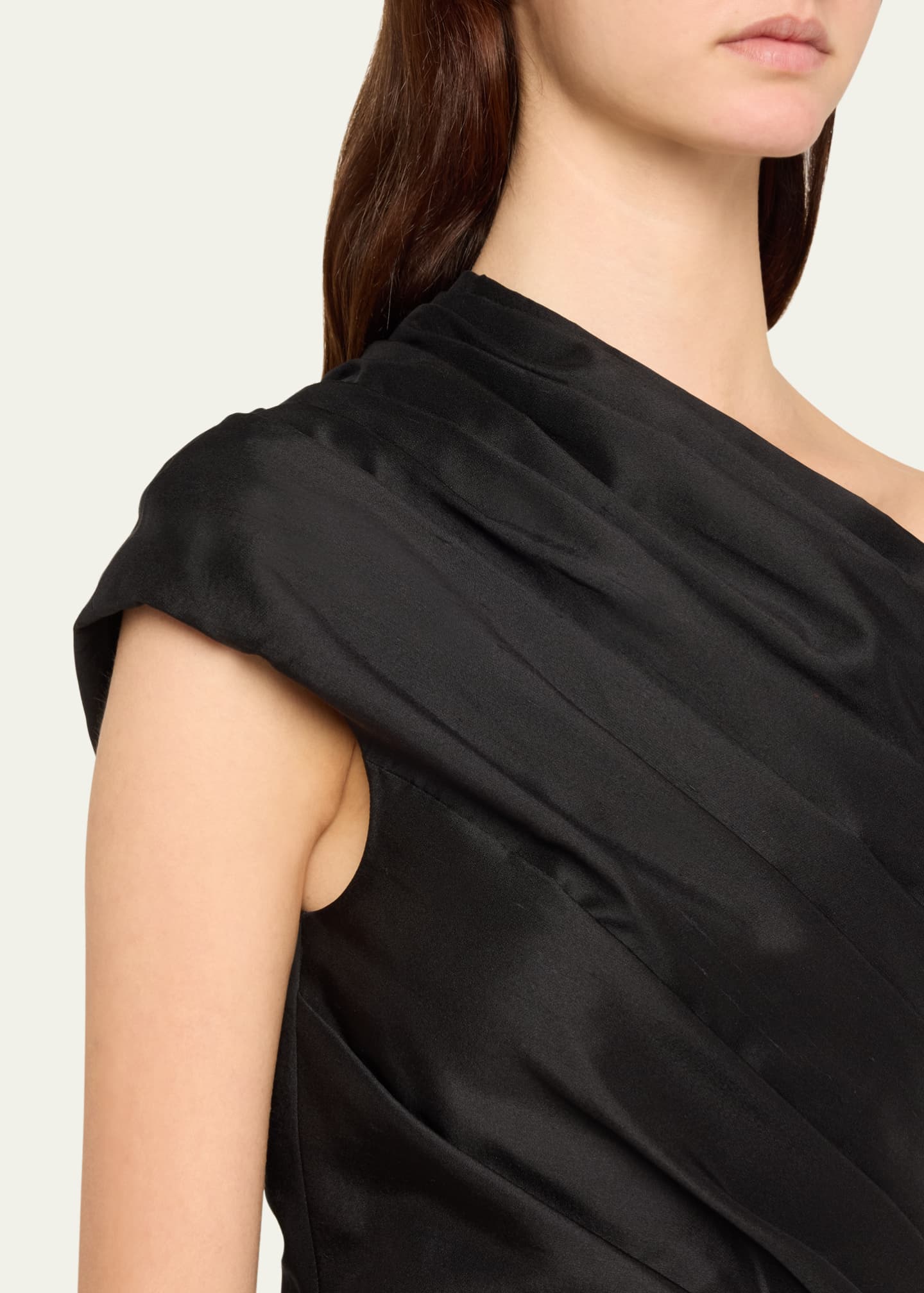 Heirlome Frida Draped One-Shoulder Silk Blouse Image 5 of 5