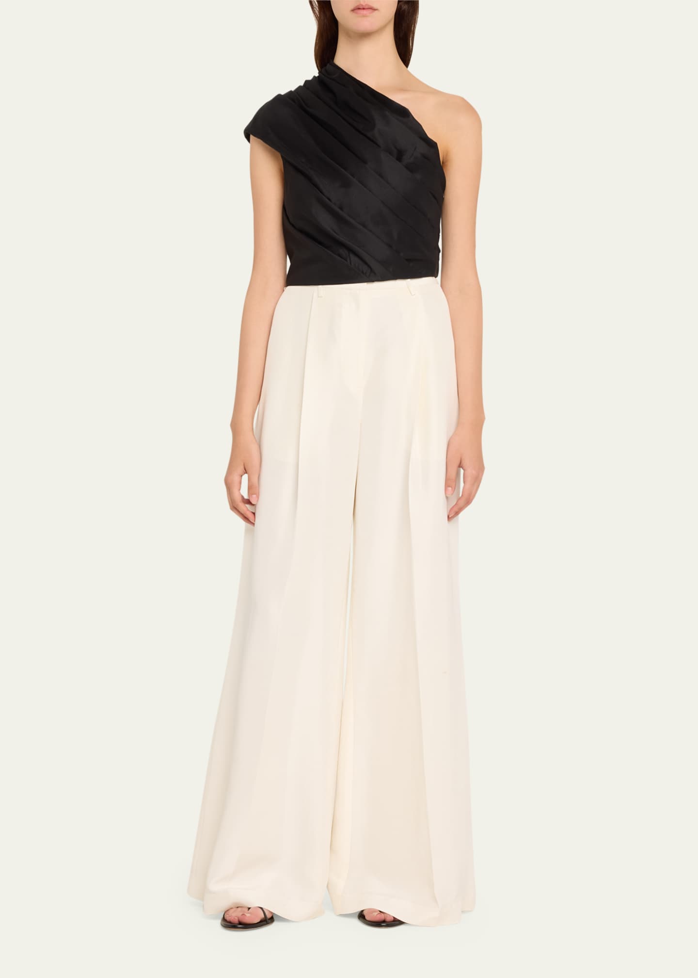 Heirlome Laurie Pintuck Wide Leg Silk Trousers Image 2 of 5
