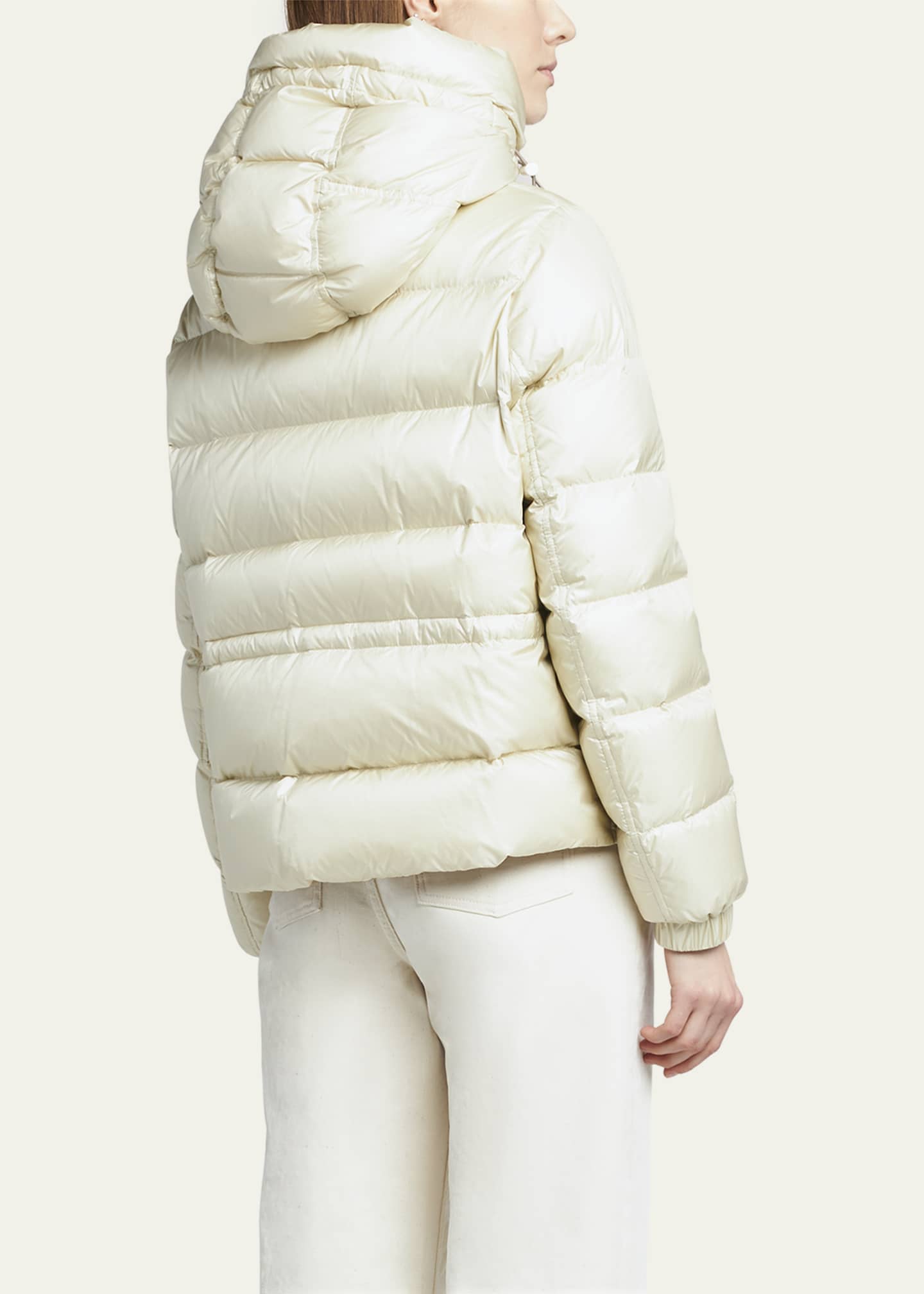 Moncler Biron Pearl Effect Nylon Hooded Puffer Jacket Image 3 of 5