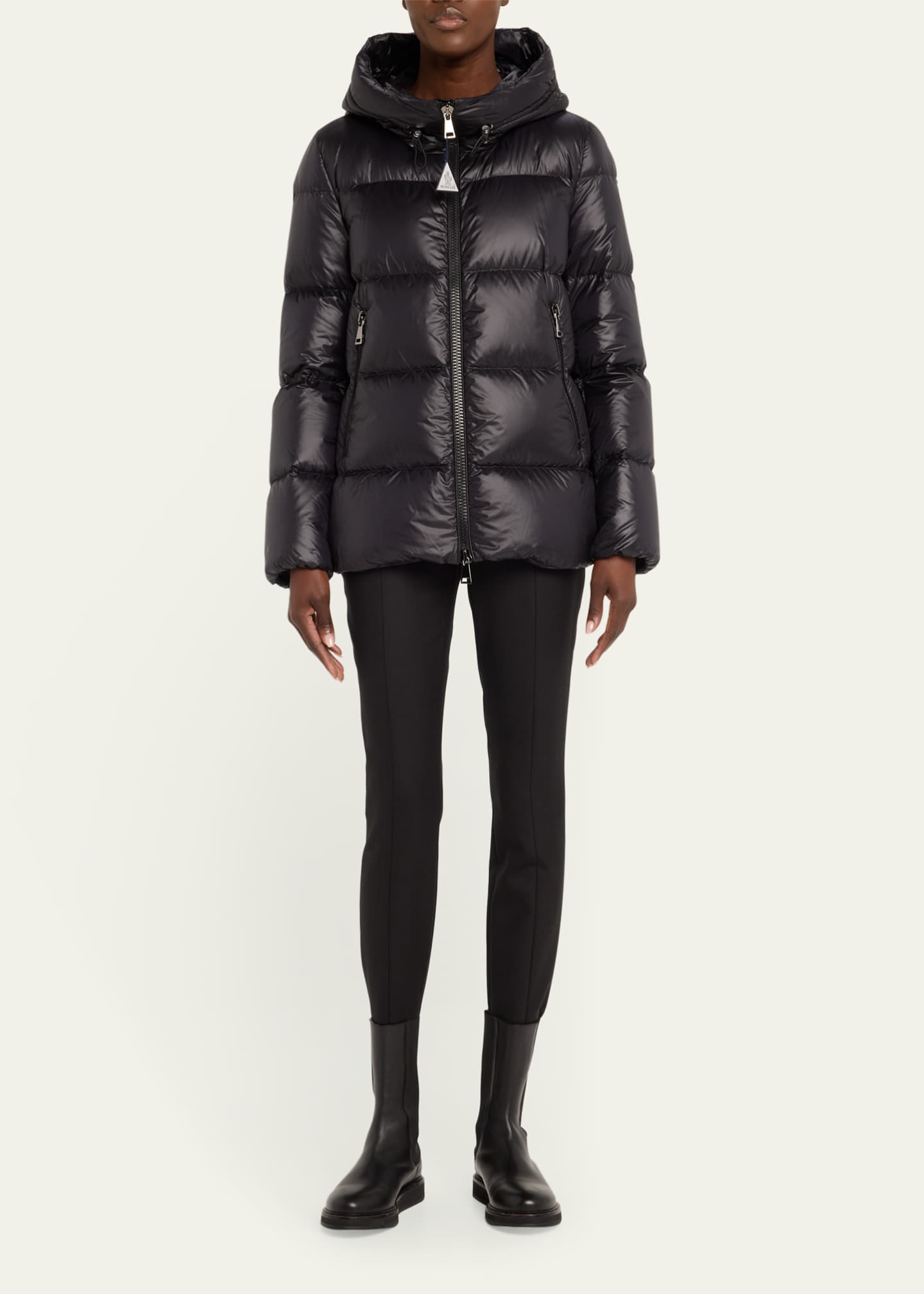 Moncler Seritte A-Line Short Down Jacket Image 2 of 5