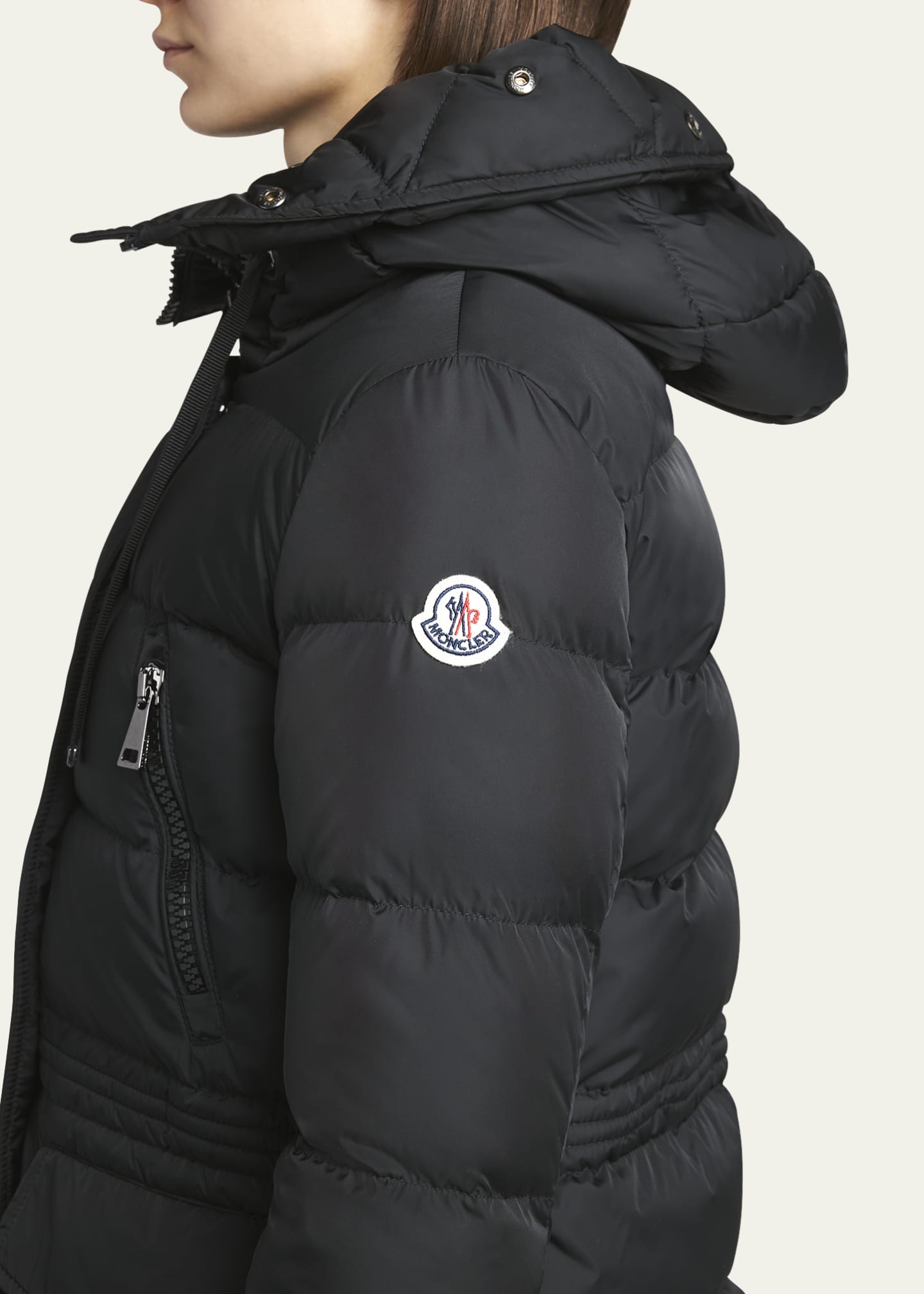 Moncler Aphroti Mid Length Puffer Jacket with Shearling Hood Trim Bergdorf Goodman