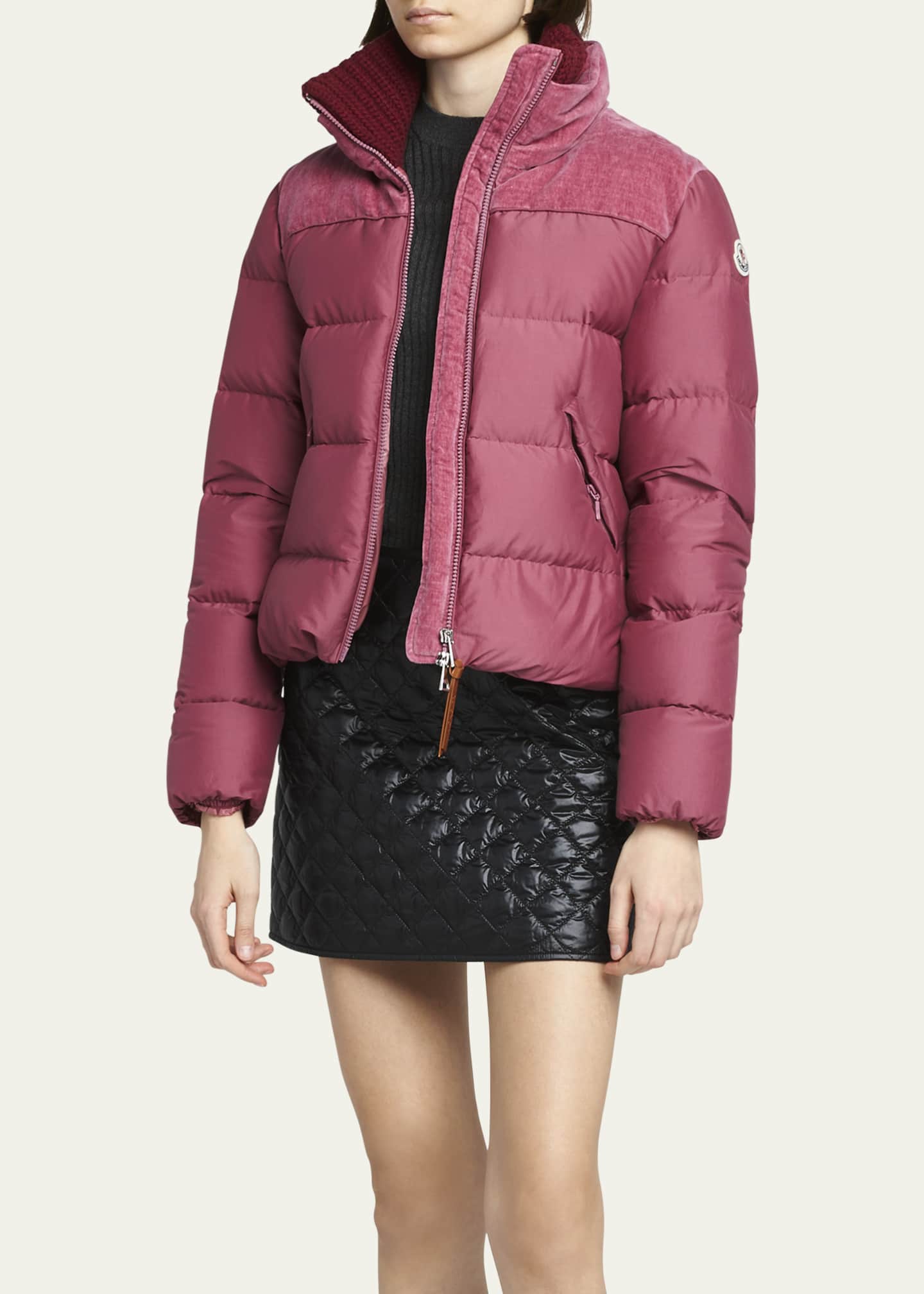 Velvet moncler puffer top