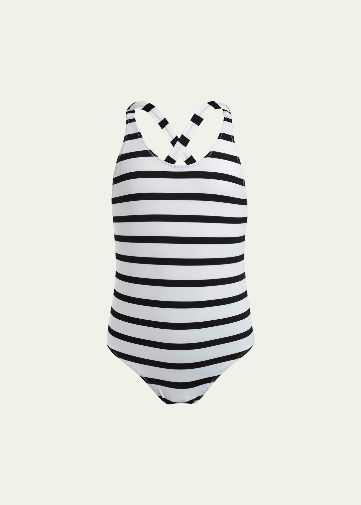 Vilebrequin One Piece Swimsuit Rayures Black White 4ANS