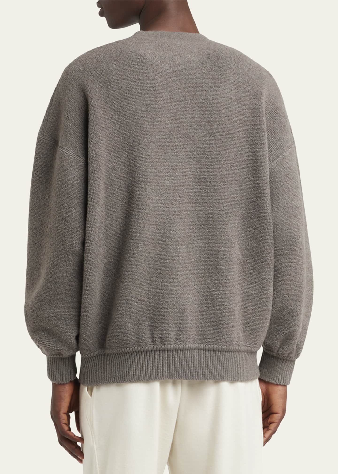 Loro Piana Men's Cocooning Wool and Cashmere Crewneck Sweater Image 3 of 5