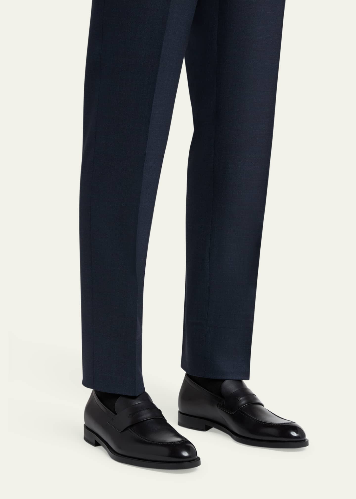 ZEGNA Men's Calfskin Penny Loafers Image 2 of 6