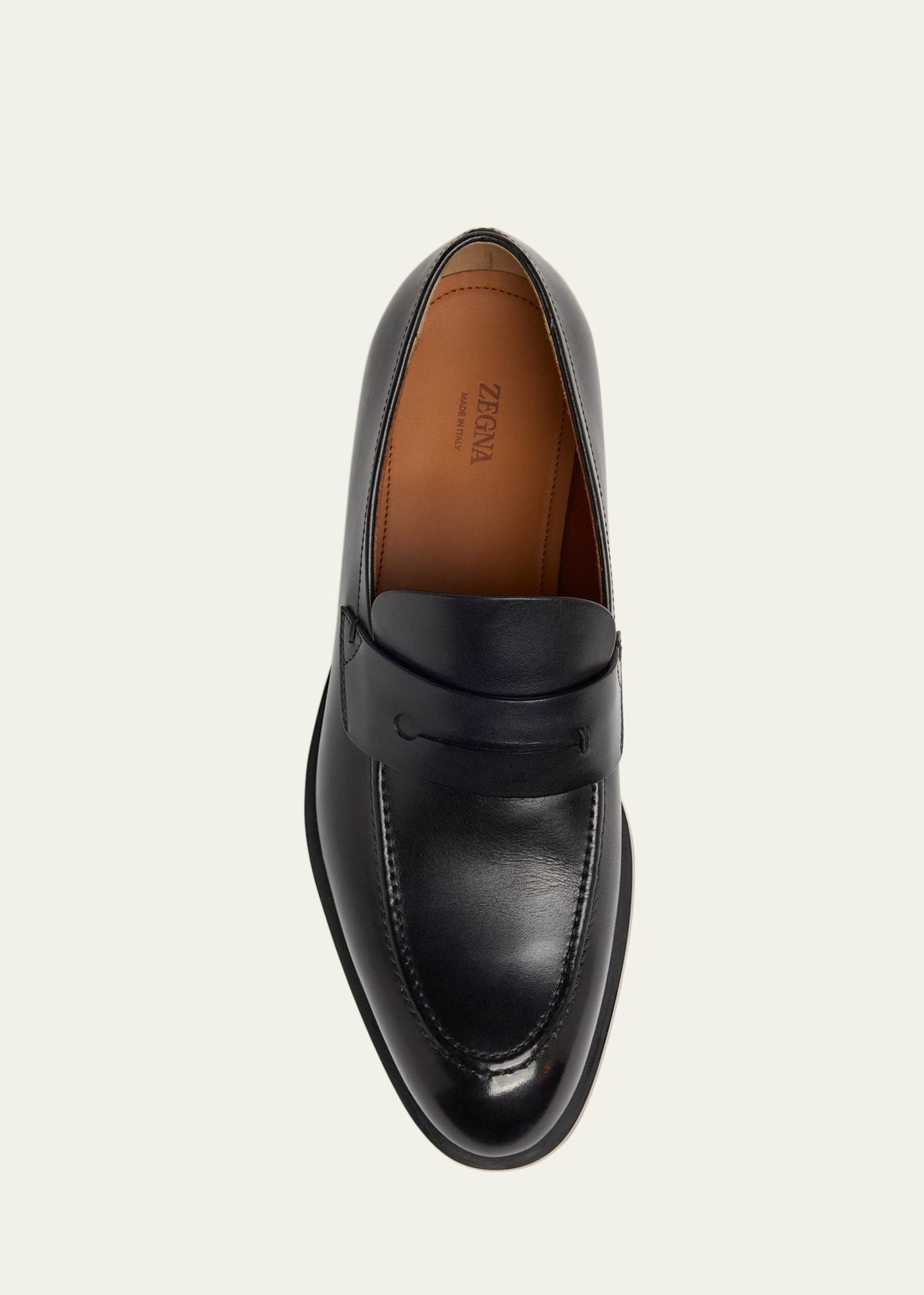 Ermenegildo Zegna black leather penny loafers in Men’s Size 13, made in Italy ZEGNA Men main image 3